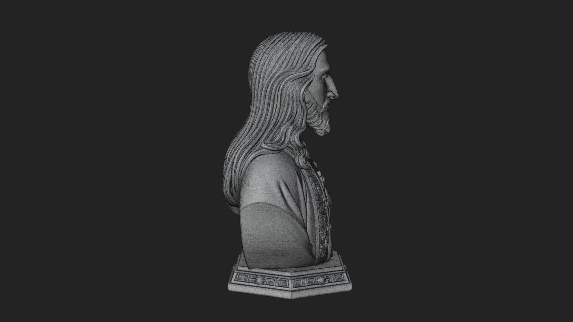 Sacred Heart Christ Bust Statue Design 7 3D Print Model 3D Model