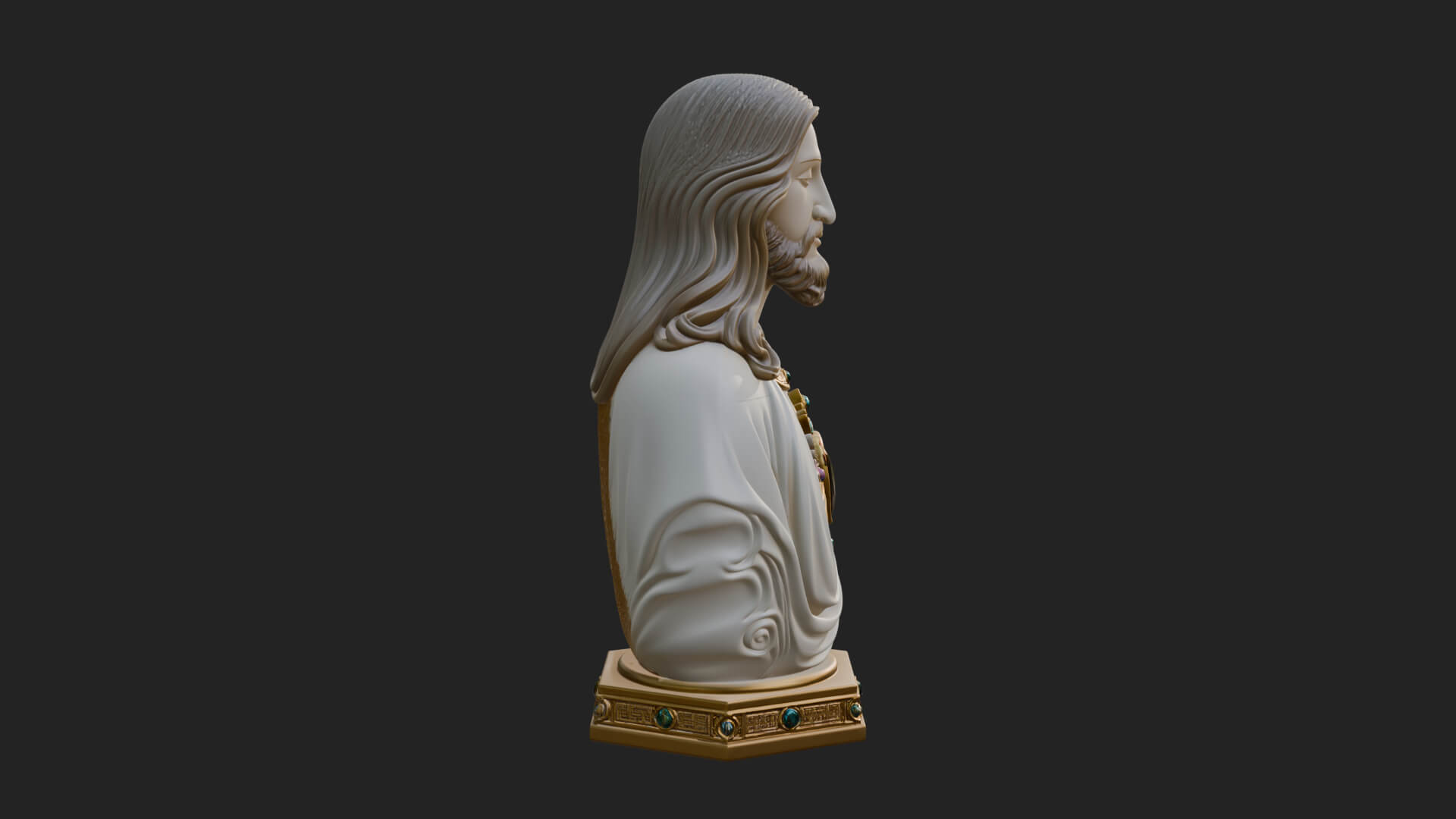 Sacred Heart Christ Bust Statue Design 8 3D Print Model 3D Model