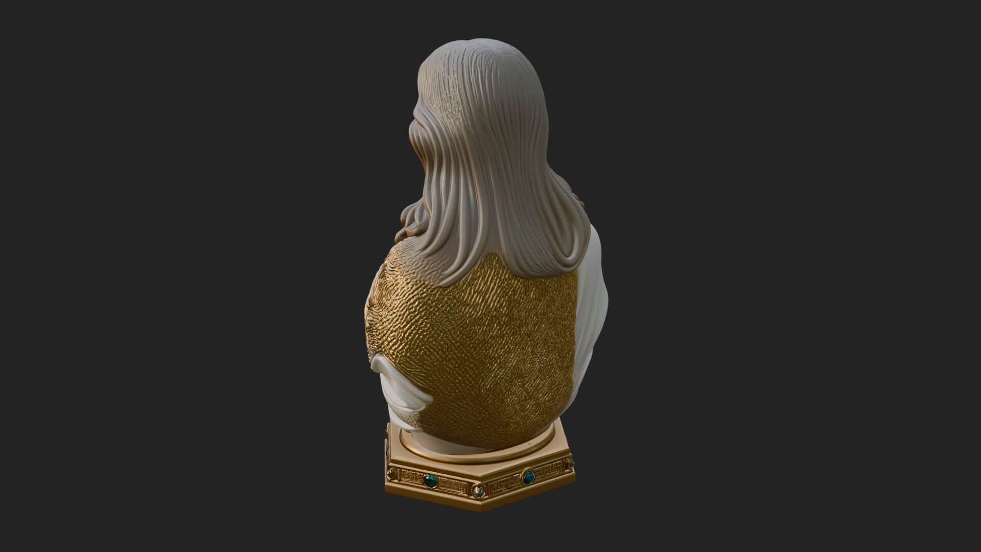 Sacred Heart Christ Bust Statue Design 8 3D Print Model 3D Model