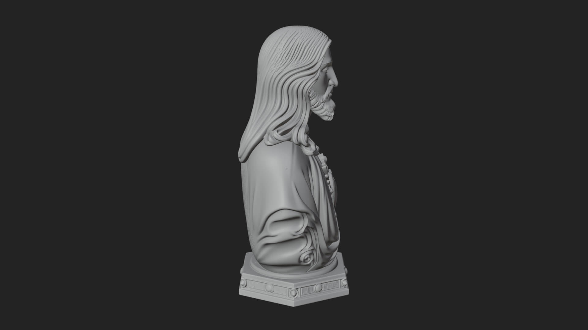 Sacred Heart Christ Bust Statue Design 8 3D Print Model 3D Model