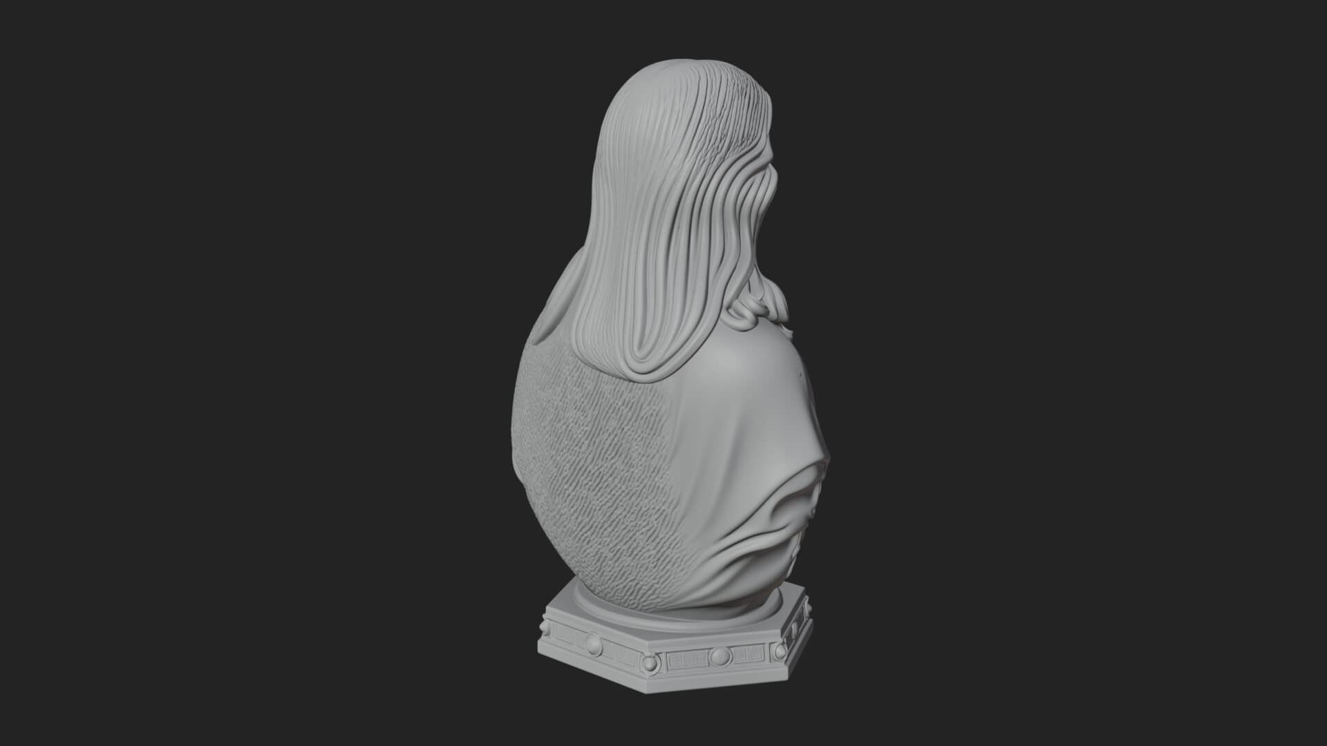 Sacred Heart Christ Bust Statue Design 8 3D Print Model 3D Model