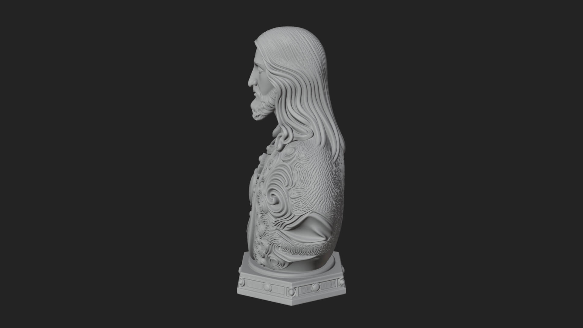 Sacred Heart Christ Bust Statue Design 8 3D Print Model 3D Model