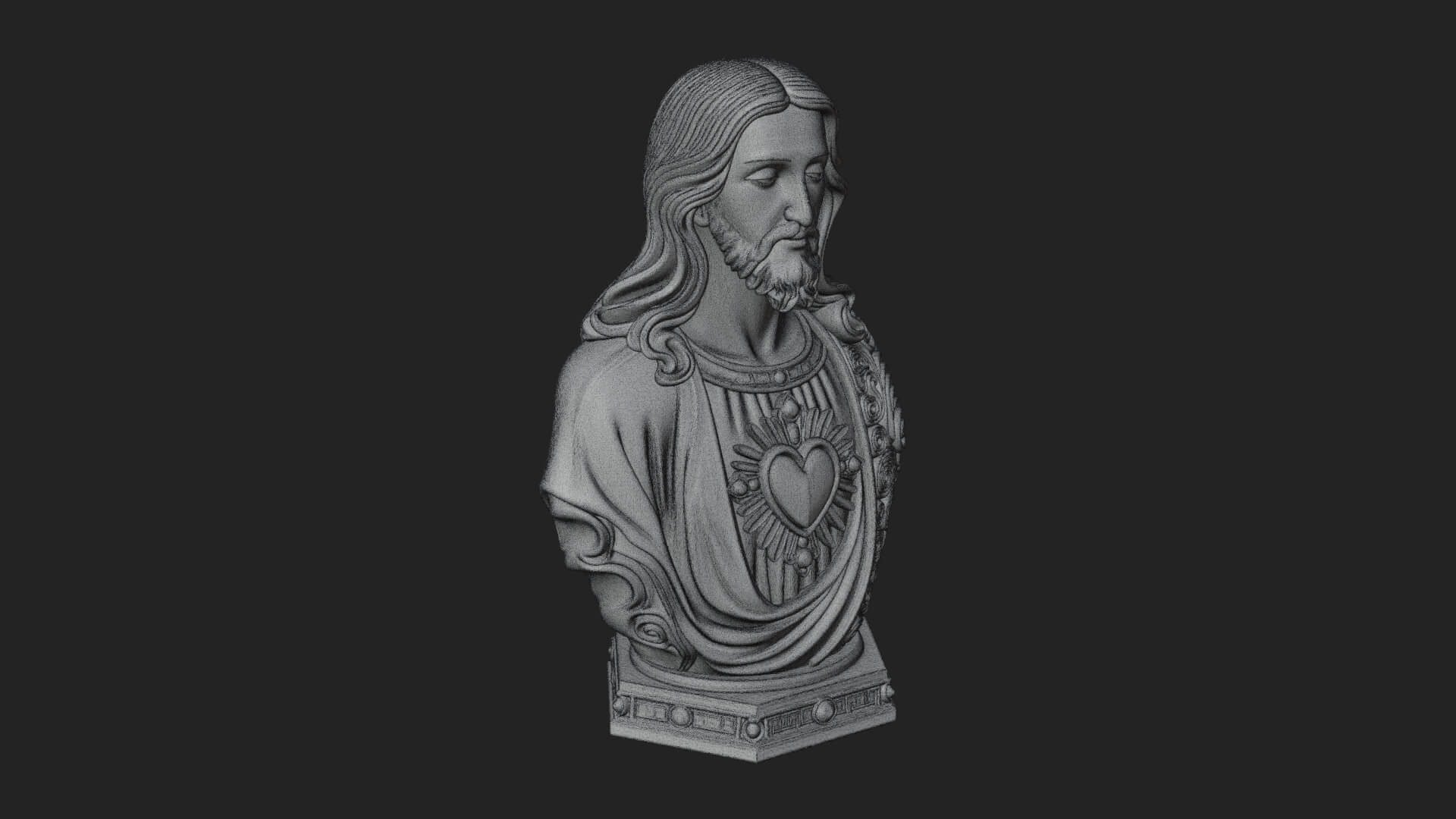 Sacred Heart Christ Bust Statue Design 8 3D Print Model 3D Model
