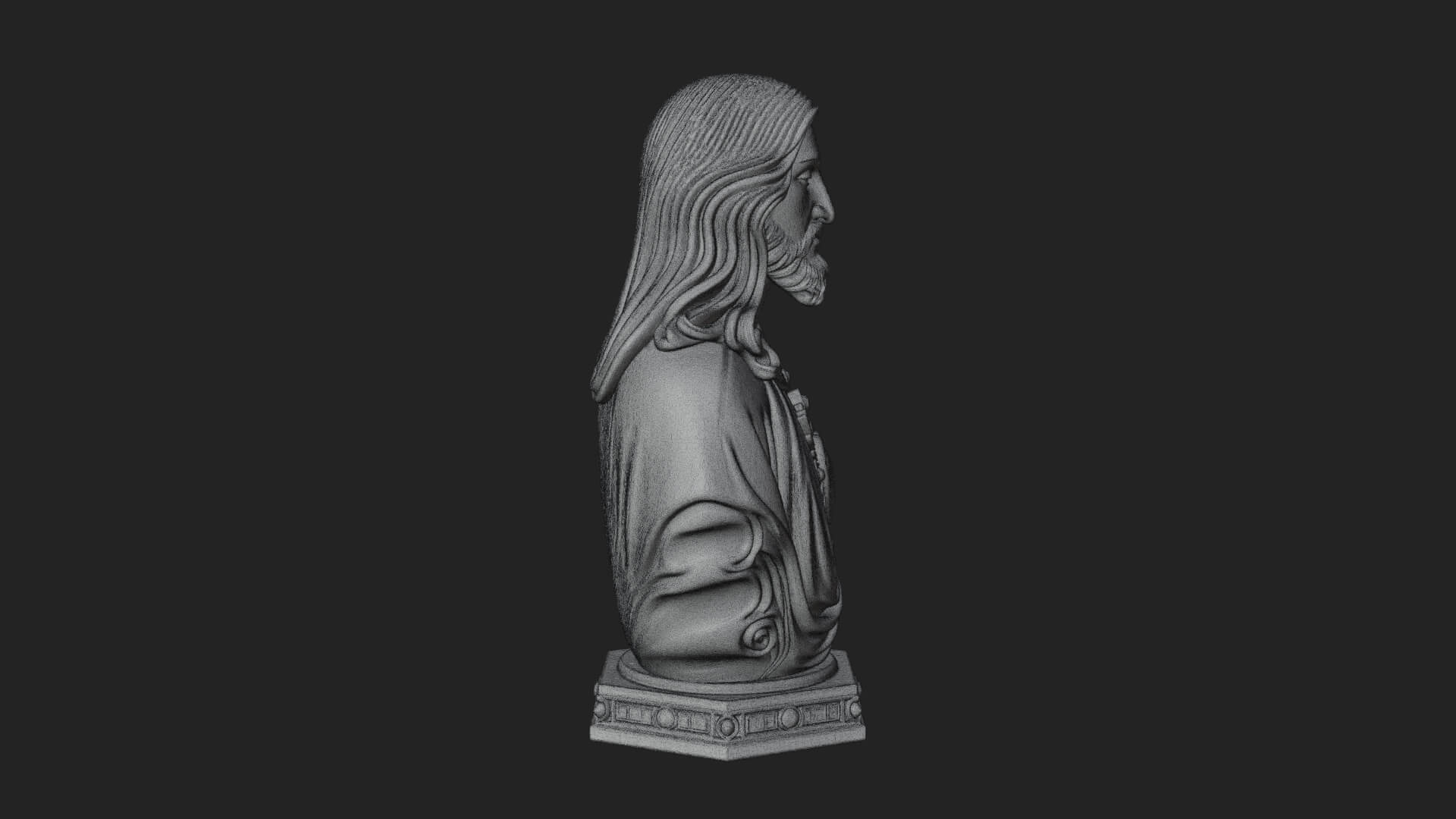 Sacred Heart Christ Bust Statue Design 8 3D Print Model 3D Model