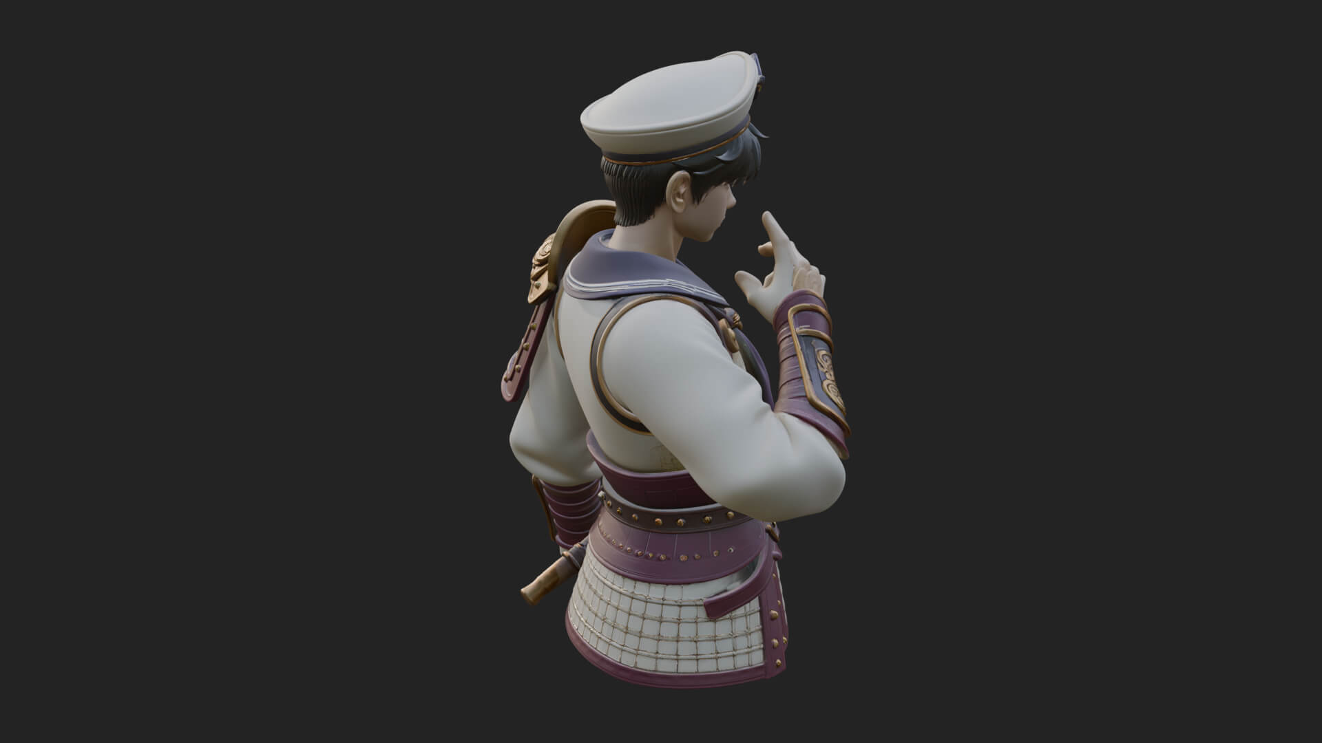 Sailor Cap Boy Statue Design 1 3D Print Model 3D Model