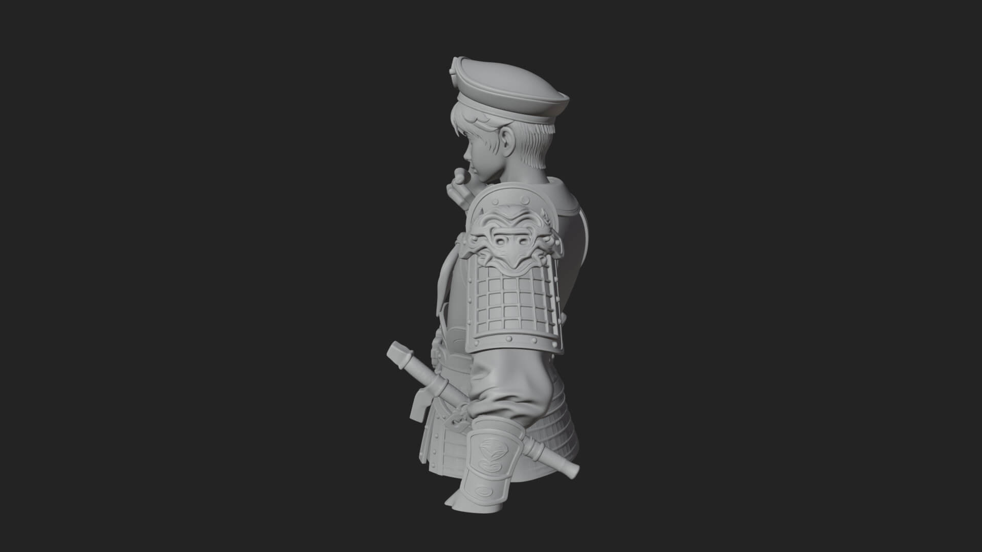 Sailor Cap Boy Statue Design 1 3D Print Model 3D Model