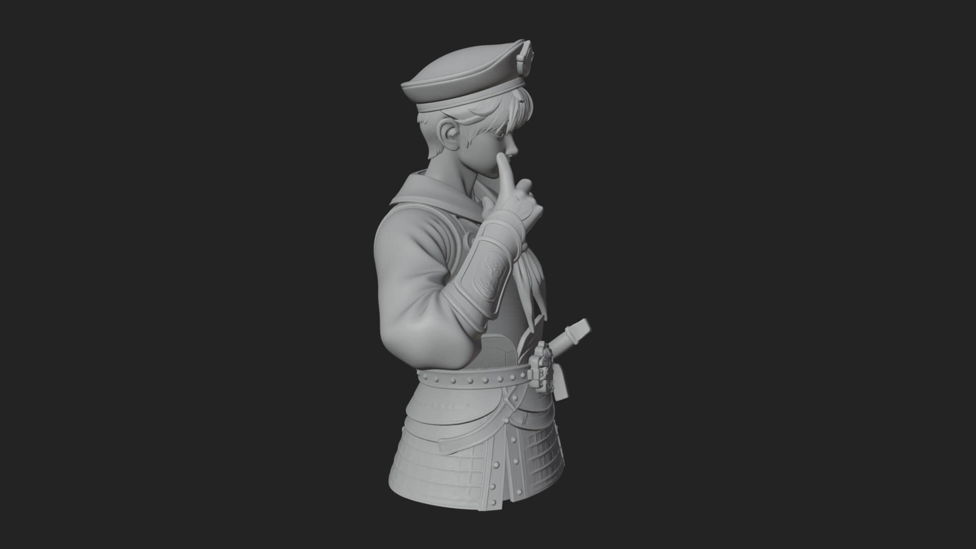Sailor Cap Boy Statue Design 1 3D Print Model 3D Model