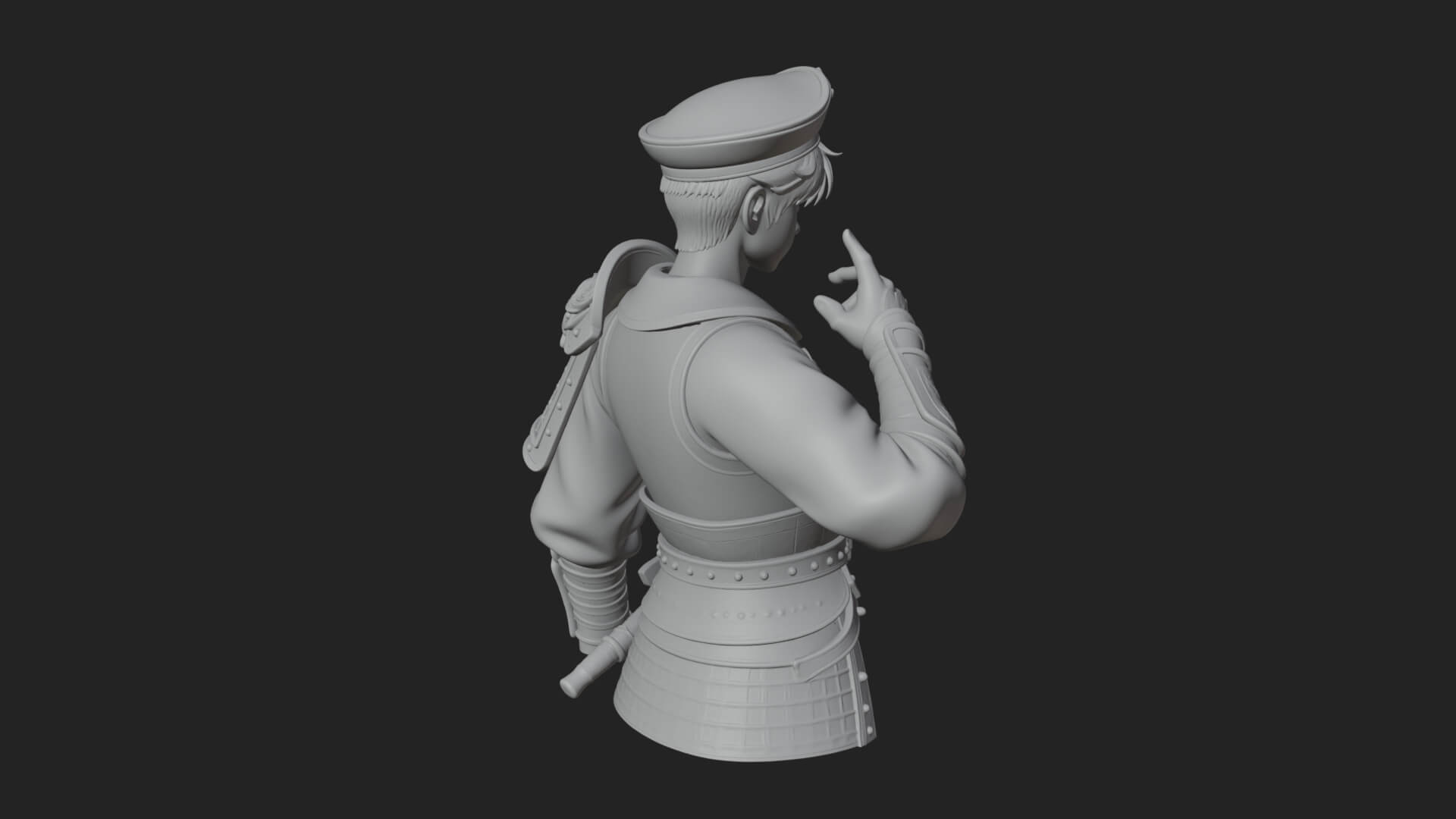 Sailor Cap Boy Statue Design 1 3D Print Model 3D Model