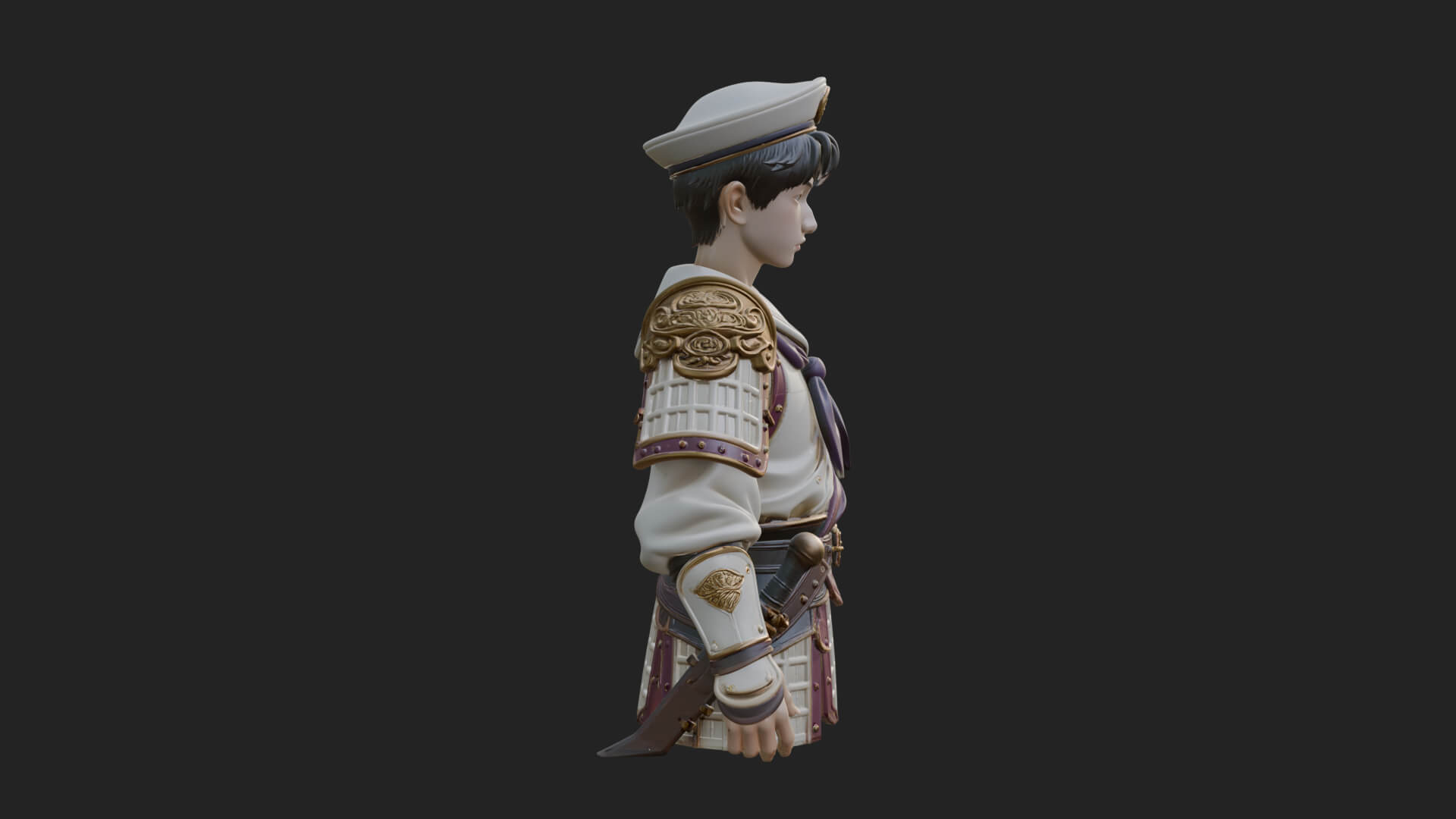 Sailor Cap Boy Statue Design 2 3D Print Model 3D Model