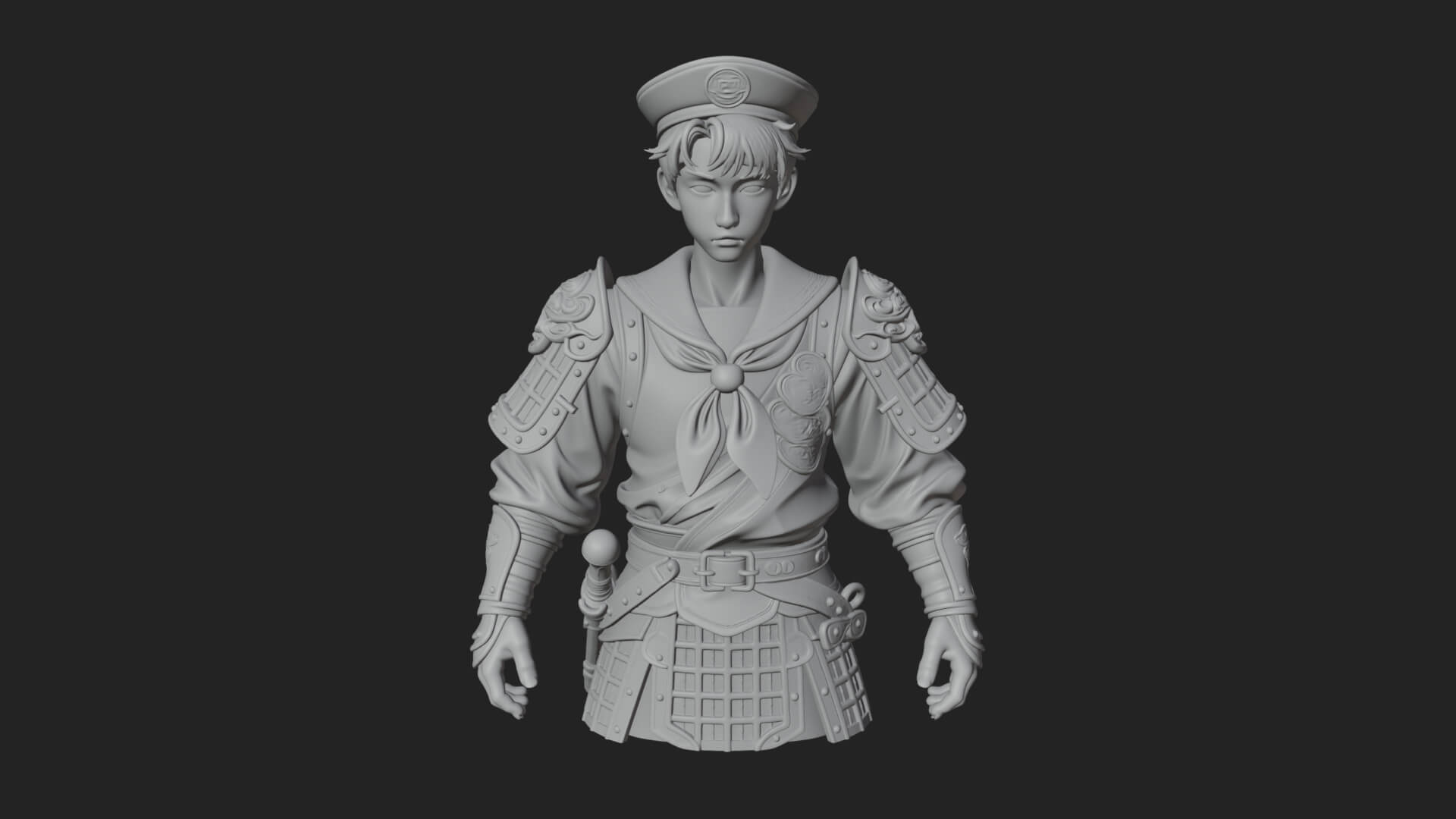Sailor Cap Boy Statue Design 2 3D Print Model 3D Model