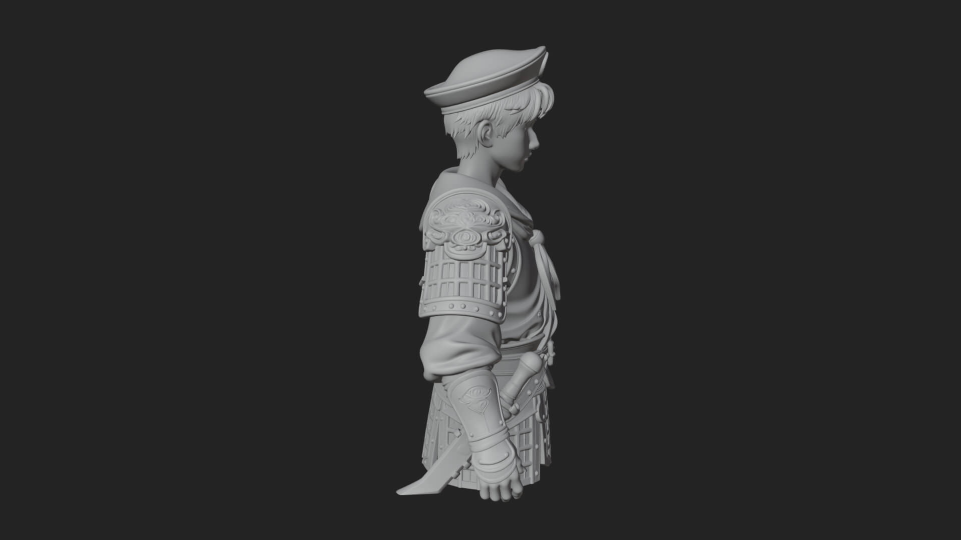 Sailor Cap Boy Statue Design 2 3D Print Model 3D Model