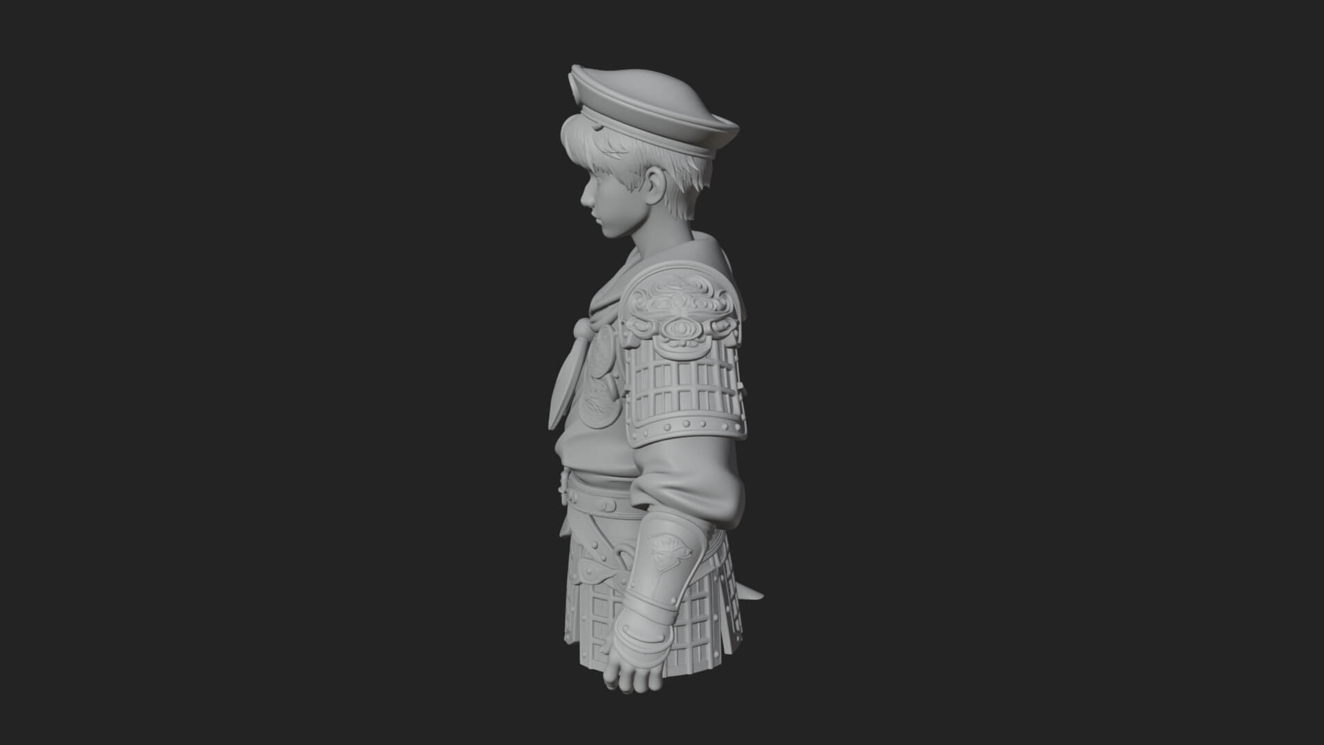 Sailor Cap Boy Statue Design 2 3D Print Model 3D Model