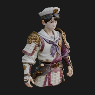 Sailor Cap Boy Statue Design 2 3D Print Model