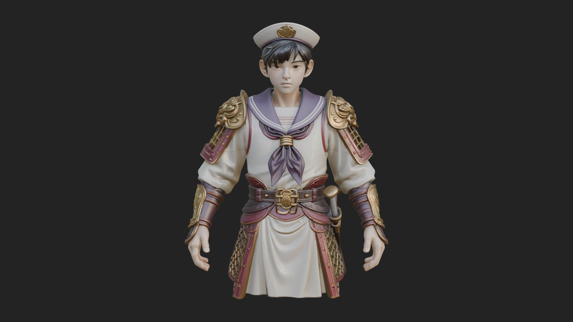 Sailor Cap Boy Statue Design 3 3D Print Model 3D Model