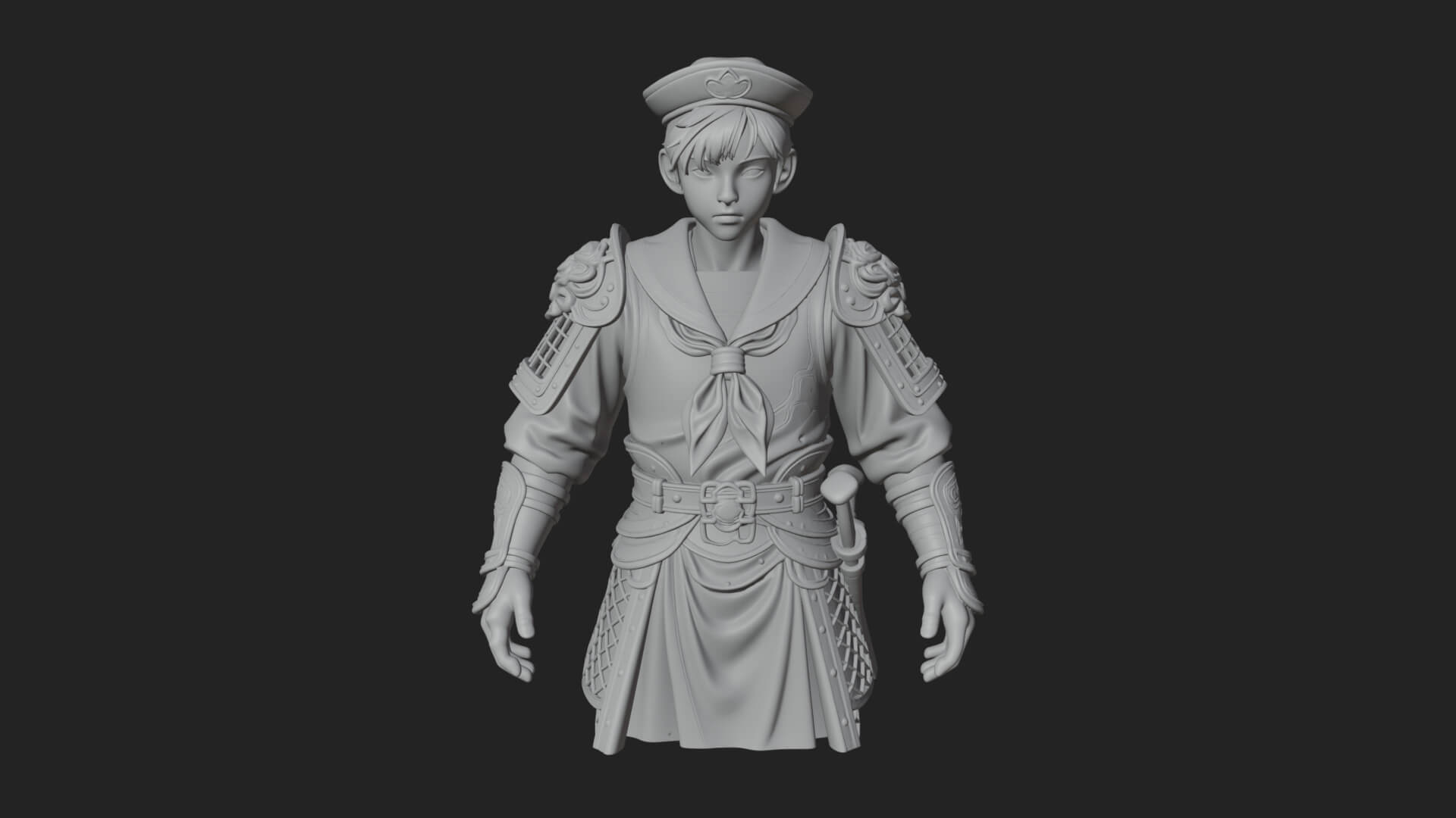 Sailor Cap Boy Statue Design 3 3D Print Model 3D Model
