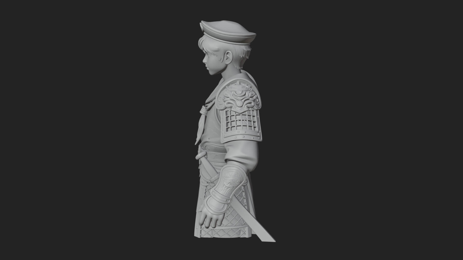 Sailor Cap Boy Statue Design 3 3D Print Model 3D Model