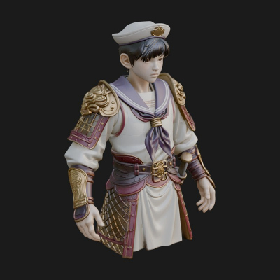 Sailor Cap Boy Statue Design 3 3D Print Model