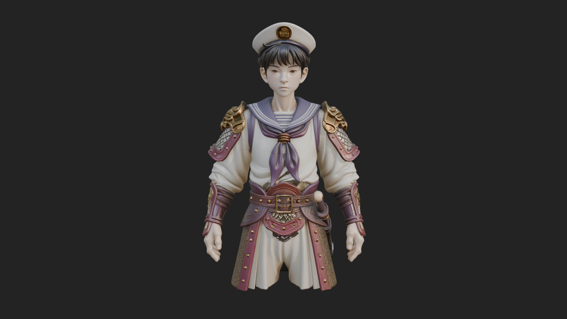 Sailor Cap Boy Statue Design 4 3D Print Model 3D Model