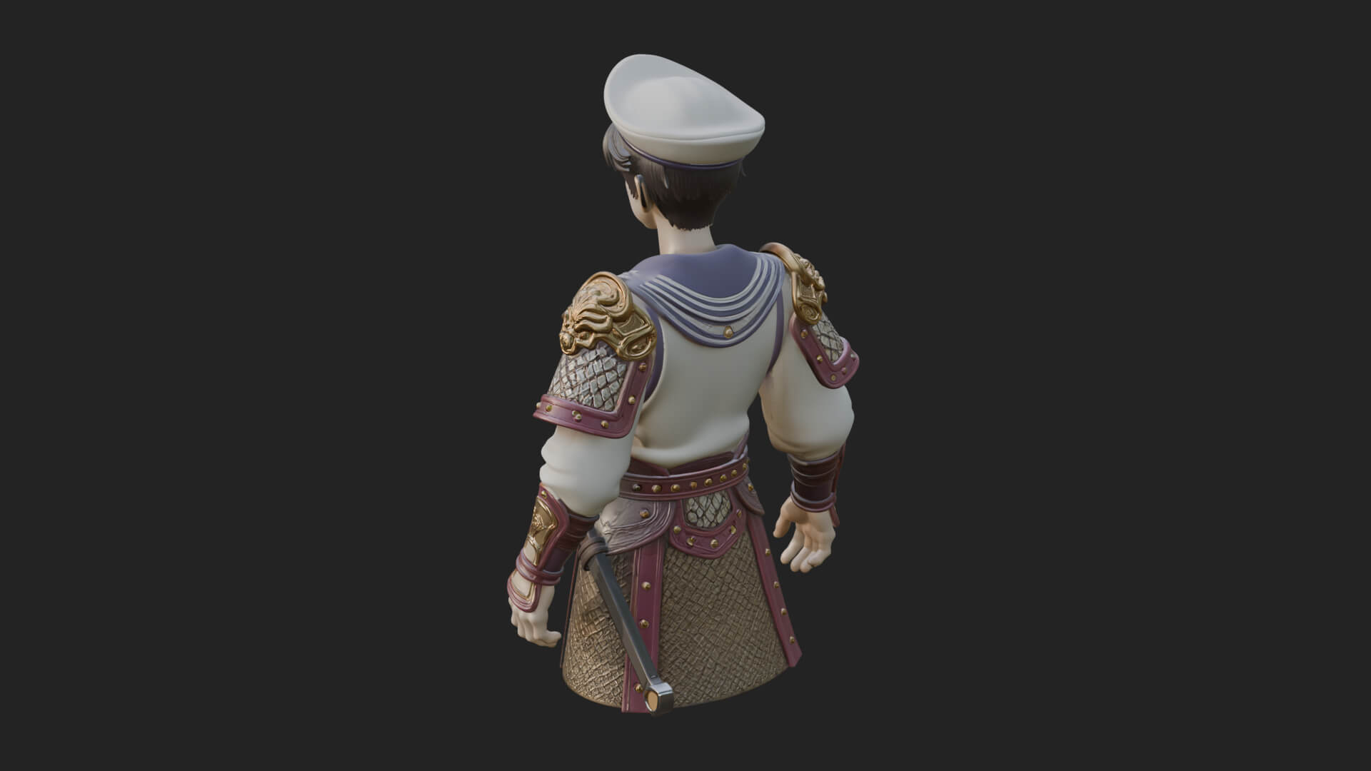 Sailor Cap Boy Statue Design 4 3D Print Model 3D Model