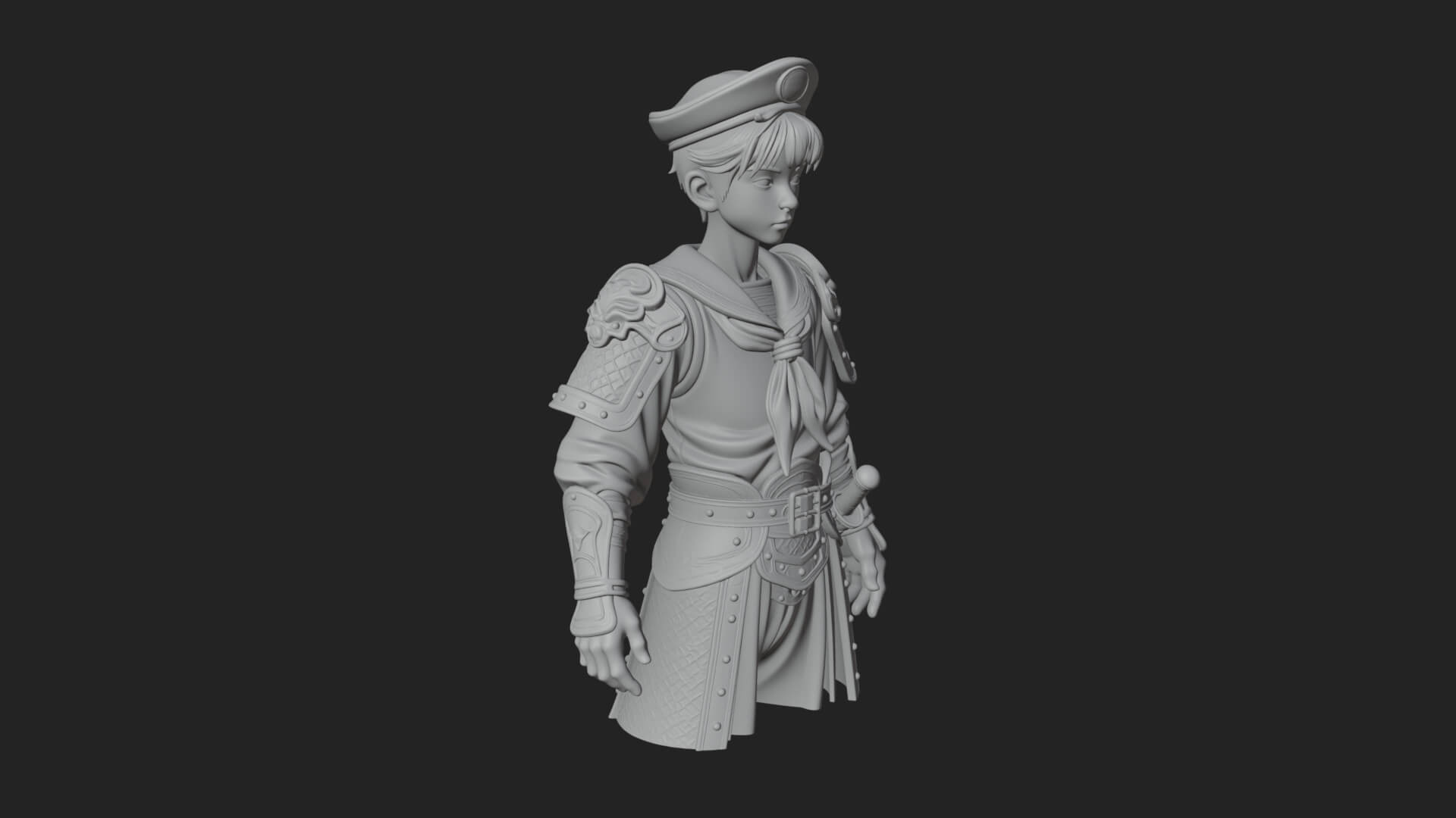 Sailor Cap Boy Statue Design 4 3D Print Model 3D Model