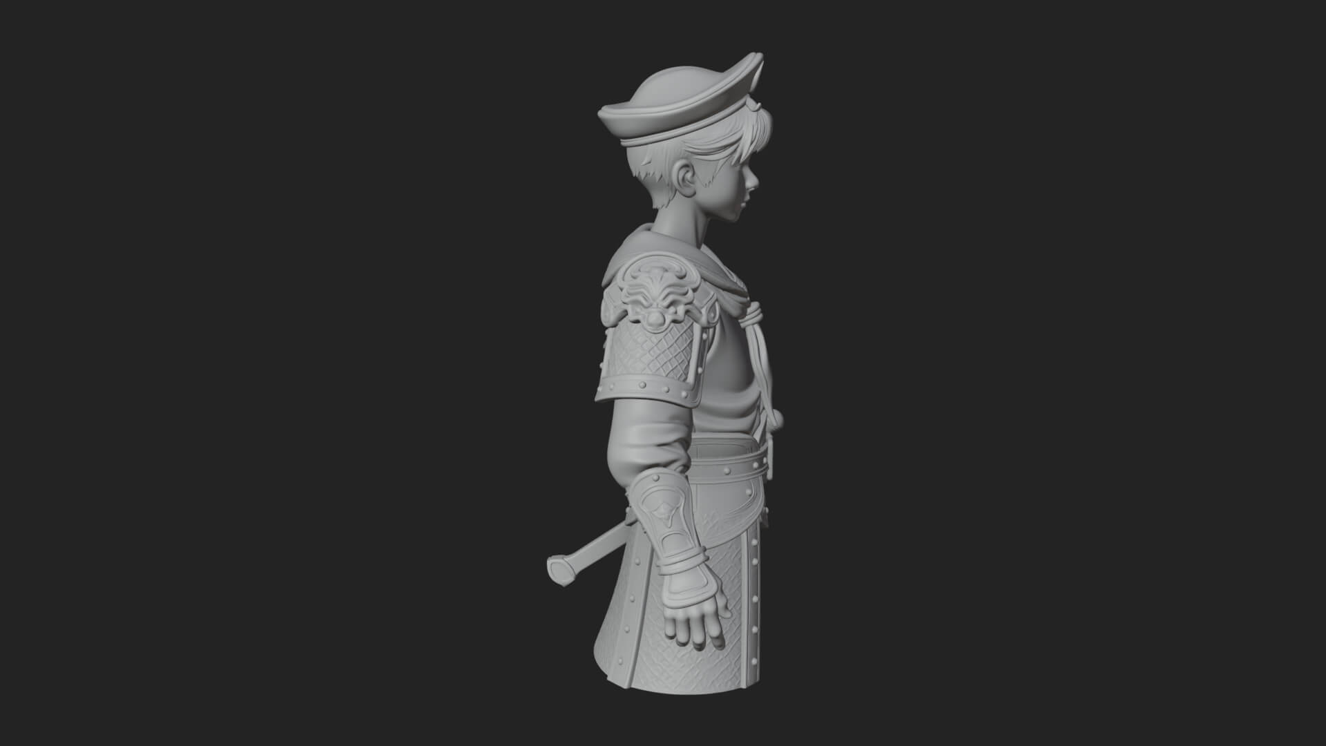 Sailor Cap Boy Statue Design 4 3D Print Model 3D Model