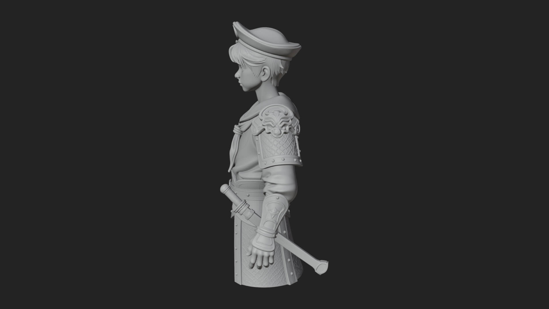 Sailor Cap Boy Statue Design 4 3D Print Model 3D Model