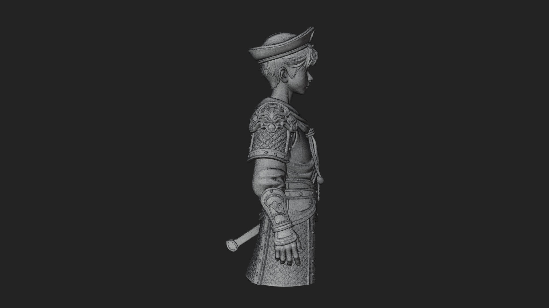 Sailor Cap Boy Statue Design 4 3D Print Model 3D Model