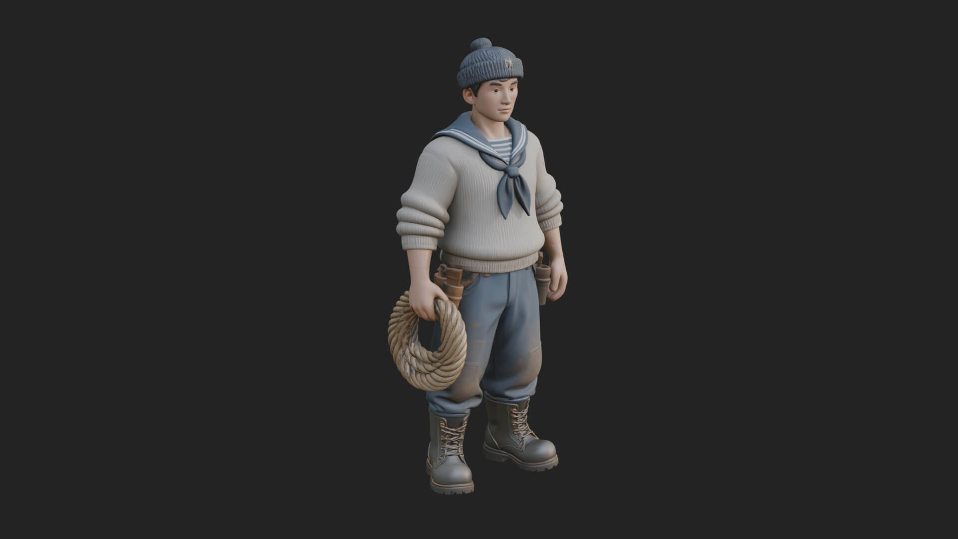 Sailor Man Statue Design 4 3D Print Model 3D Model