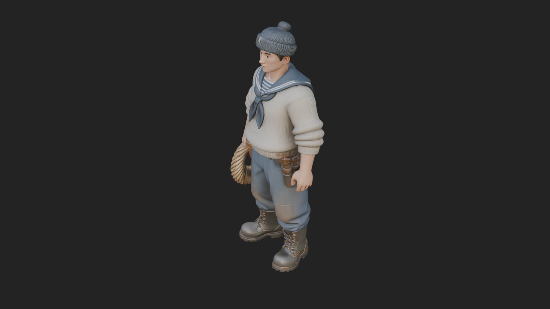 Sailor Man Statue Design 4 3D Print Model 3D Model