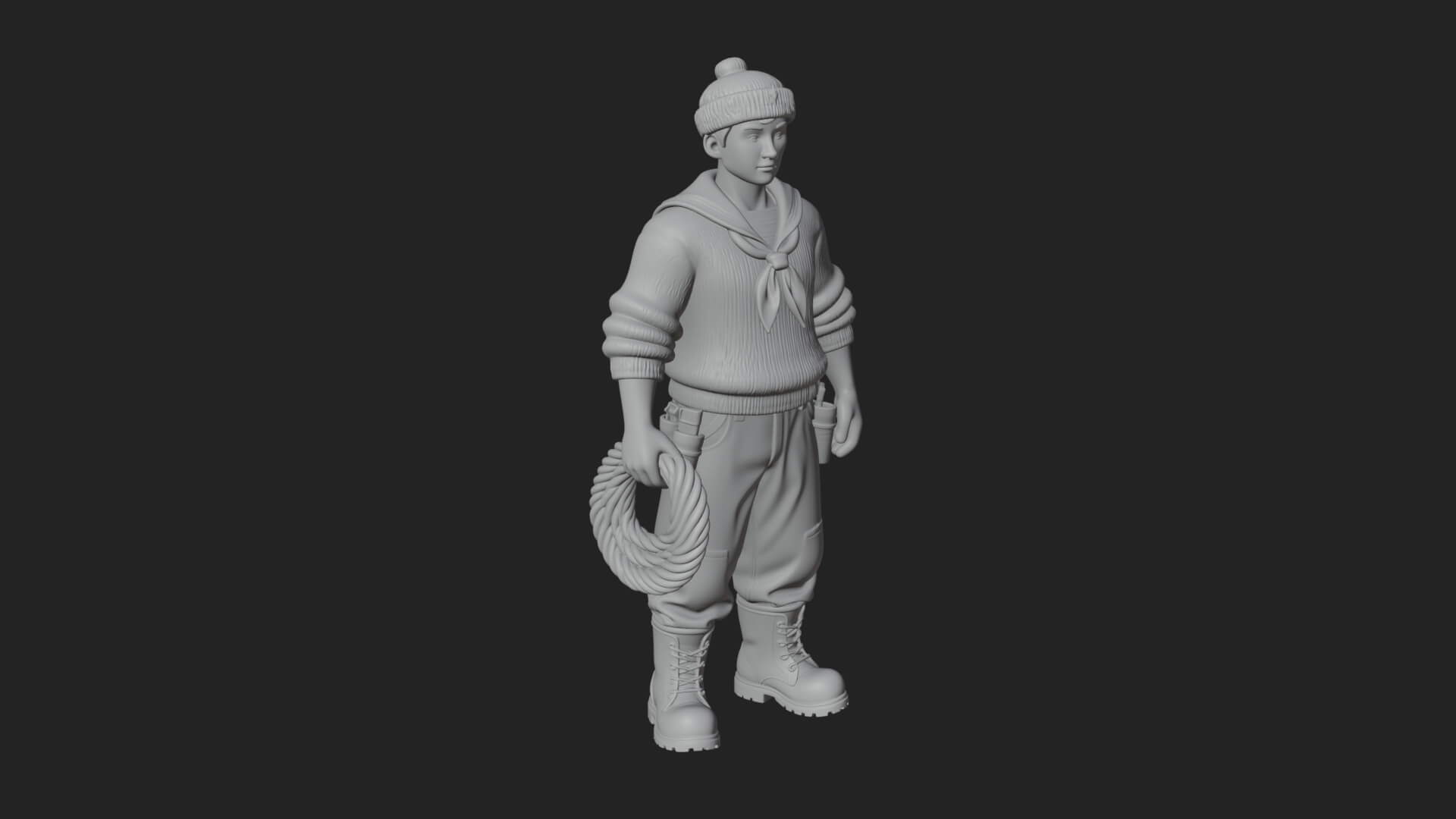 Sailor Man Statue Design 4 3D Print Model 3D Model