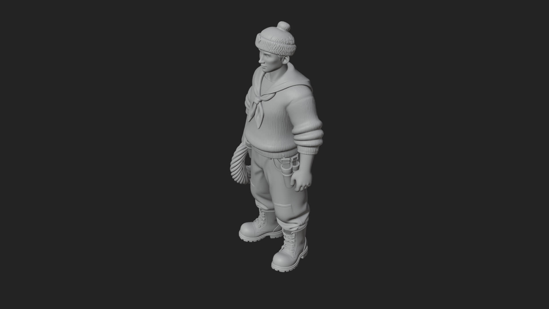 Sailor Man Statue Design 4 3D Print Model 3D Model