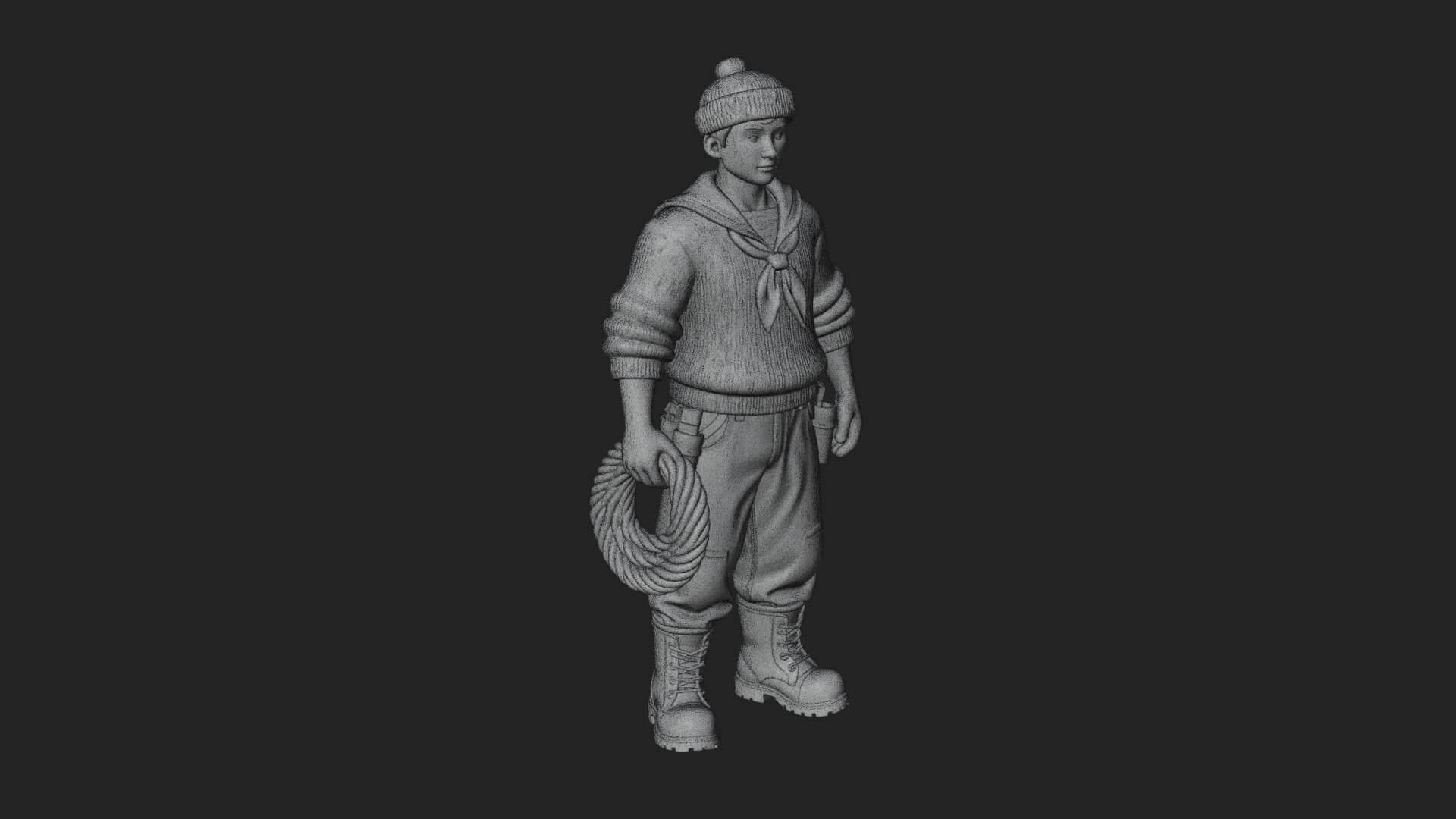 Sailor Man Statue Design 4 3D Print Model 3D Model