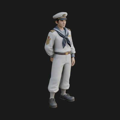 Sailor Man Statue Design 6 3D Print Model