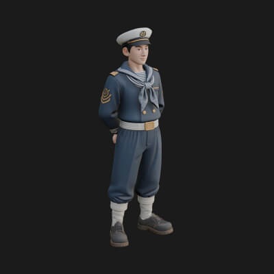 Sailor Man Statue Design 7 3D Print Model
