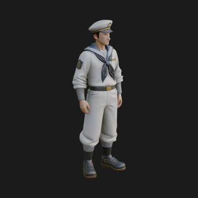 Sailor Man Statue Design 8 3D Print Model