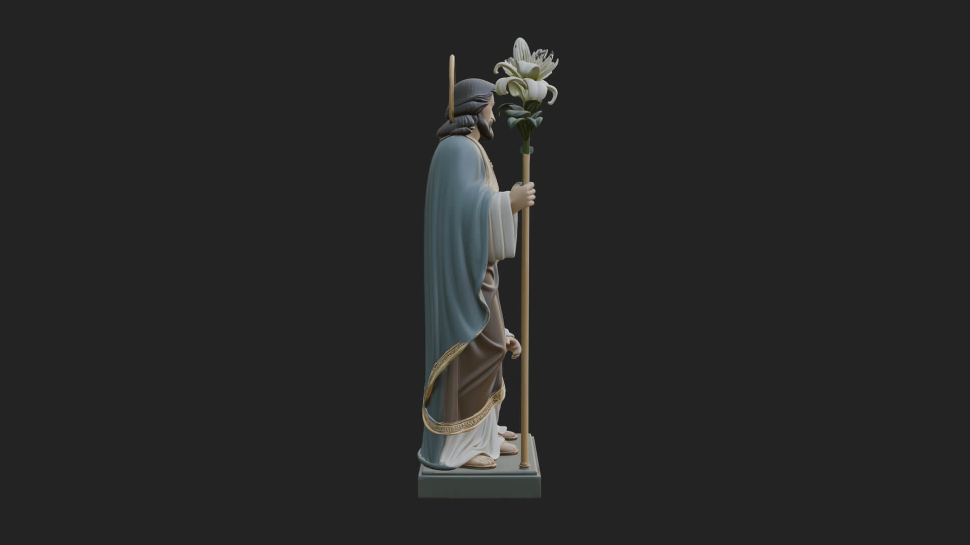 Saint Joseph with Child Statue Design 1 3D Print Model 3D Model