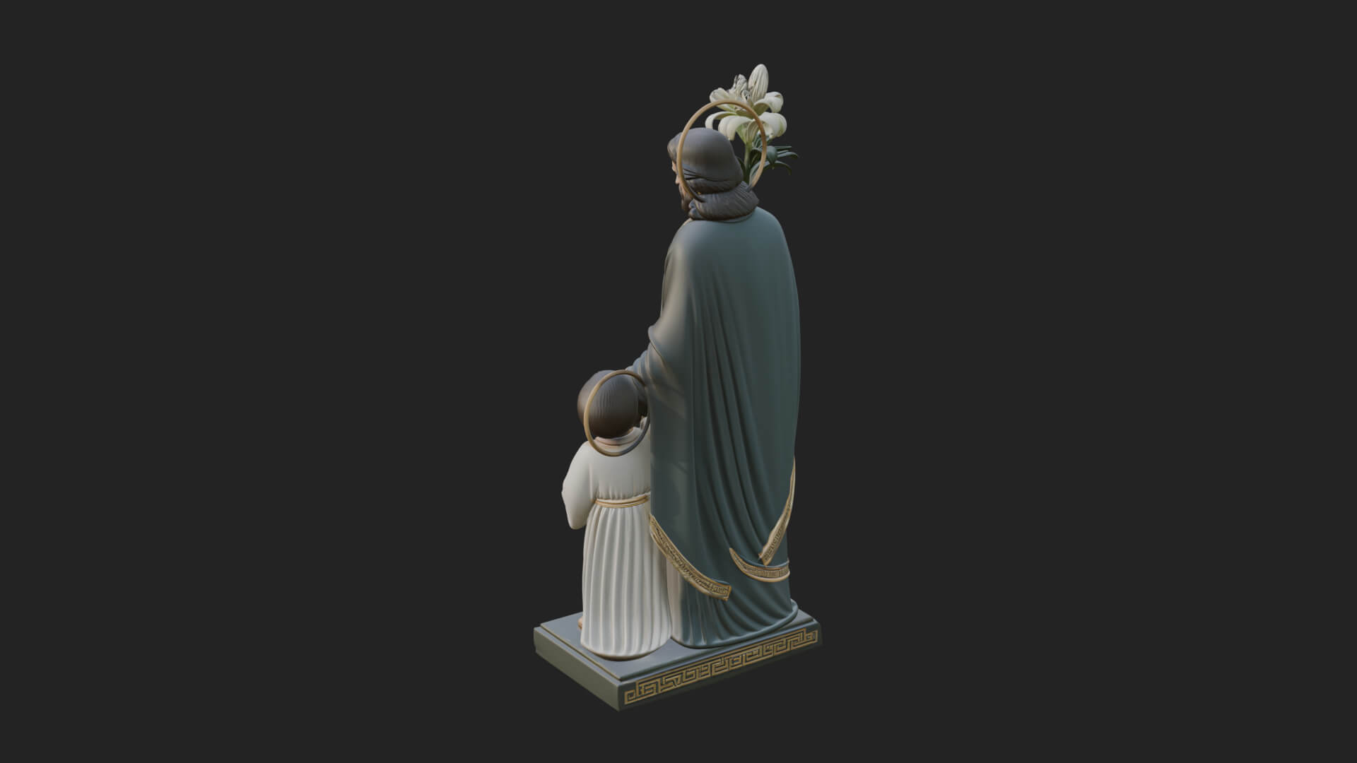 Saint Joseph with Child Statue Design 1 3D Print Model 3D Model