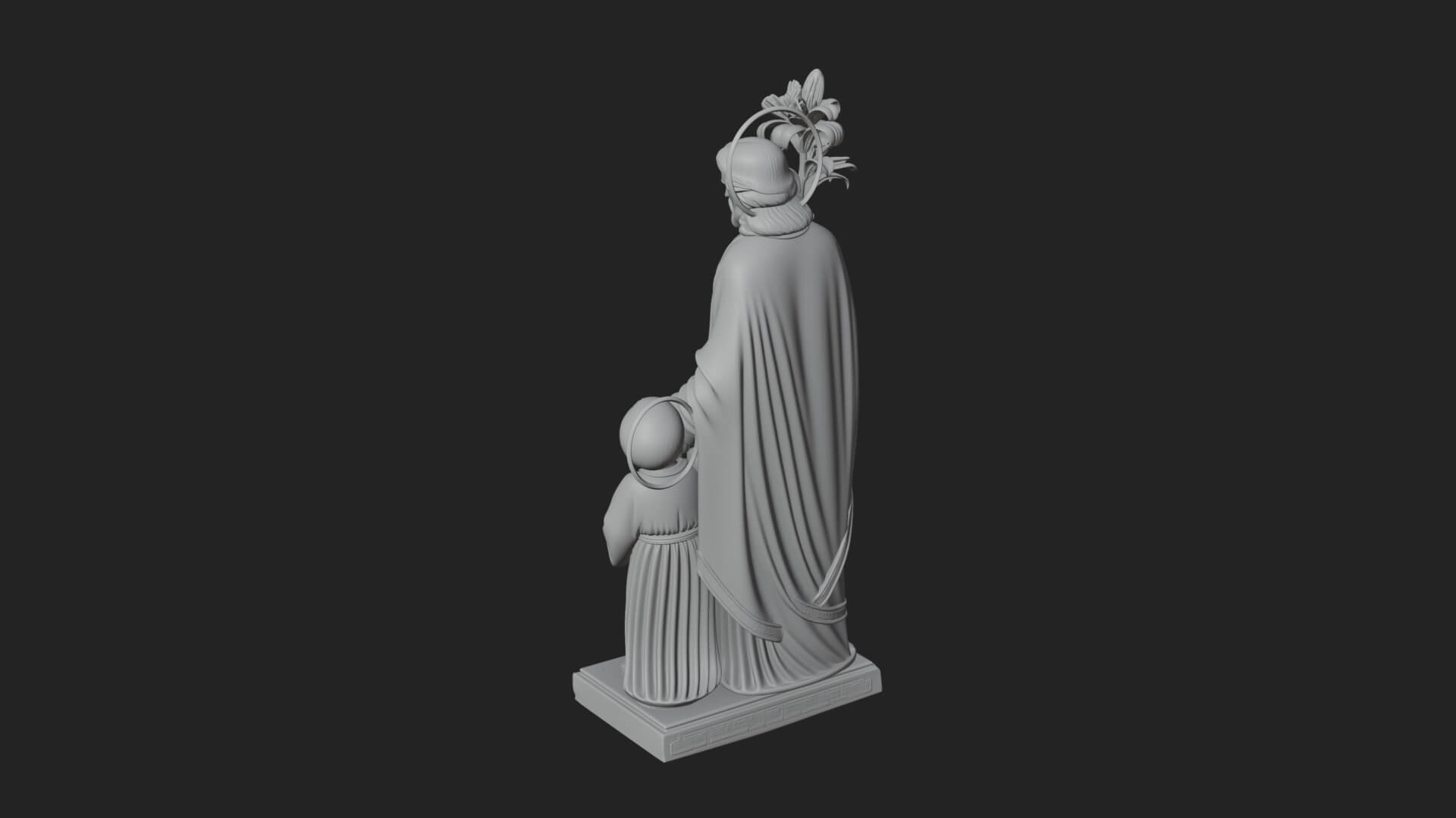 Saint Joseph with Child Statue Design 1 3D Print Model 3D Model