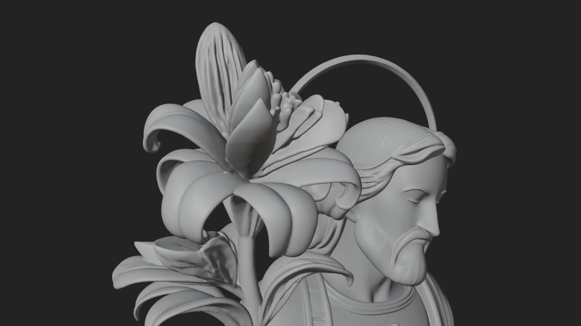Saint Joseph with Child Statue Design 1 3D Print Model 3D Model