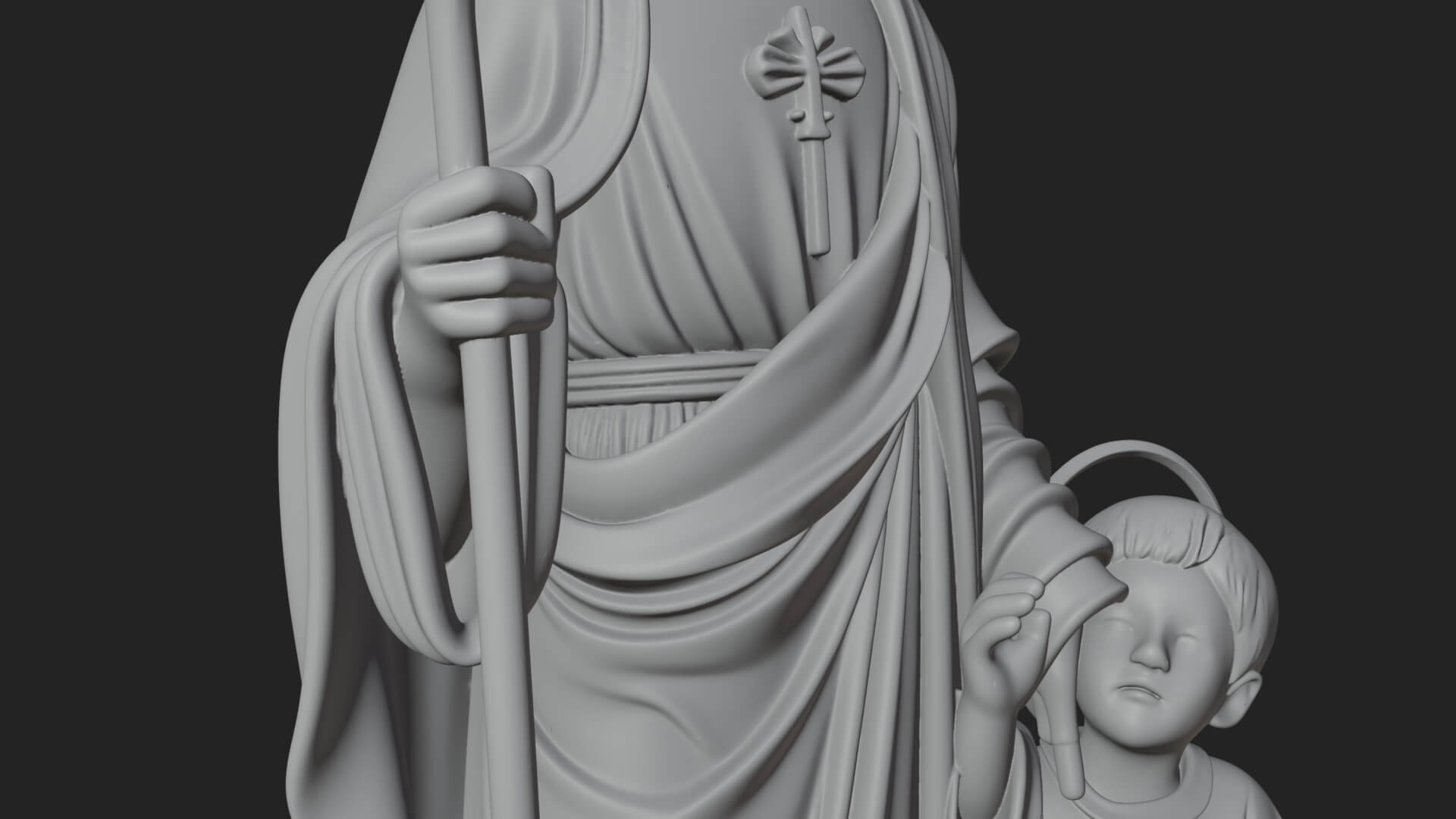 Saint Joseph with Child Statue Design 1 3D Print Model 3D Model