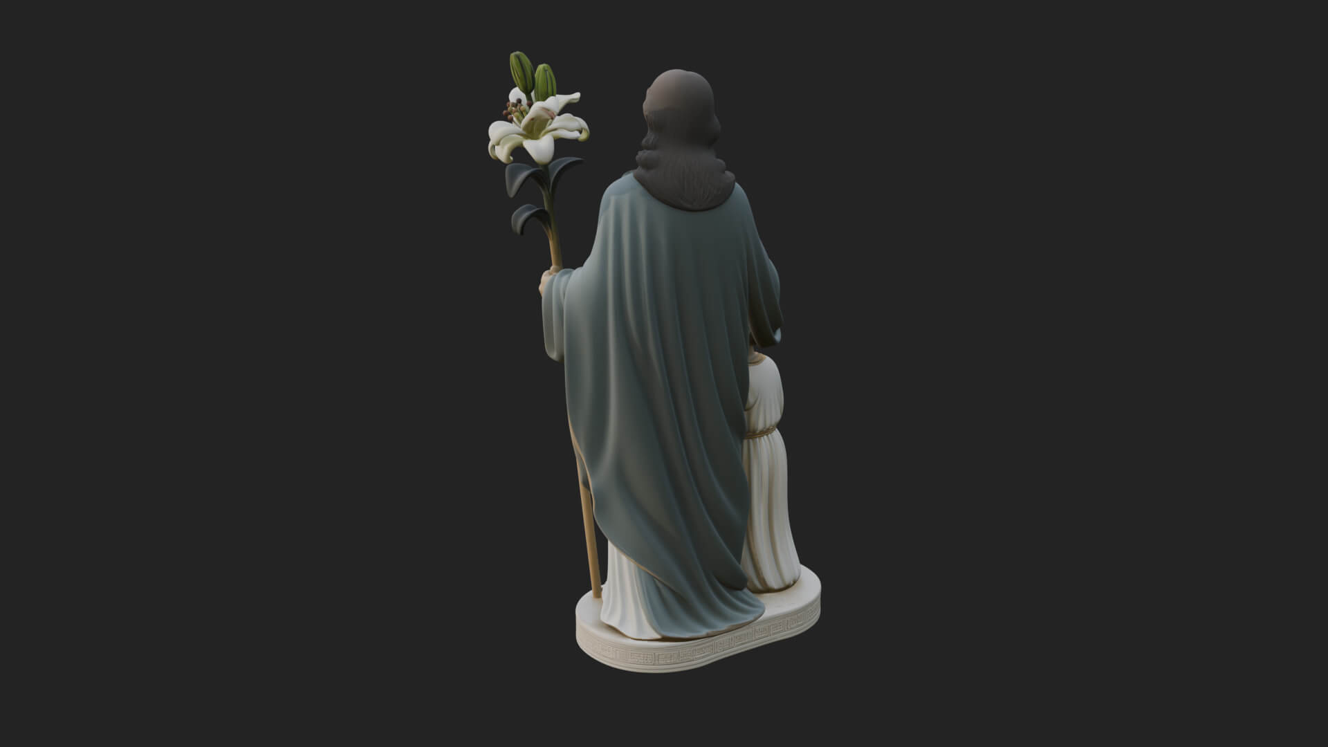 Saint Joseph with Child Statue Design 2 3D Print Model 3D Model