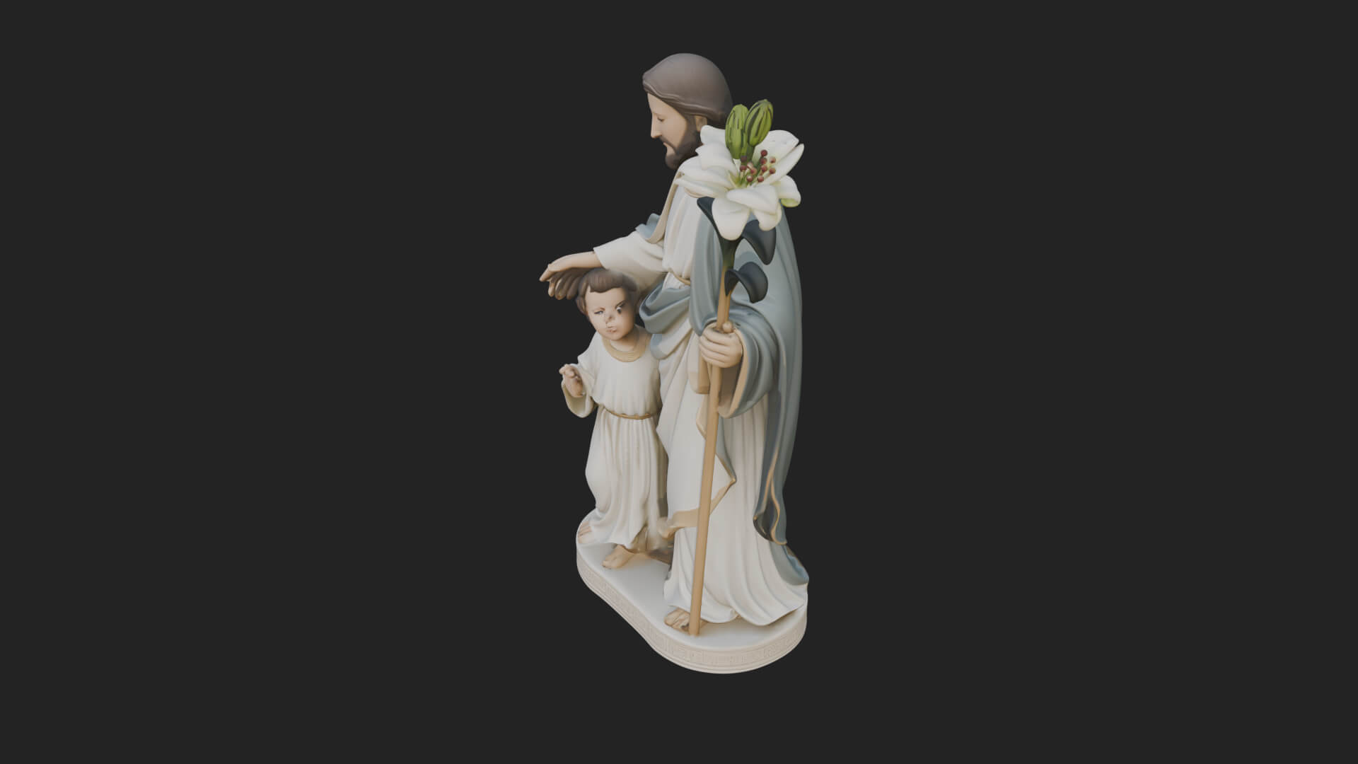 Saint Joseph with Child Statue Design 2 3D Print Model 3D Model