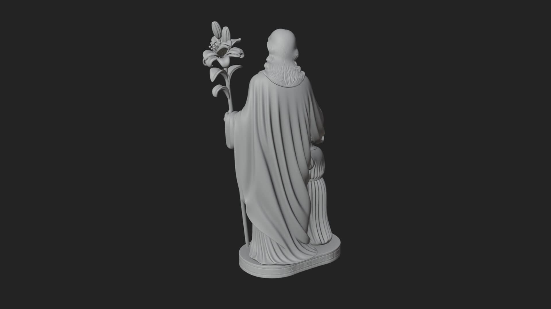 Saint Joseph with Child Statue Design 2 3D Print Model 3D Model