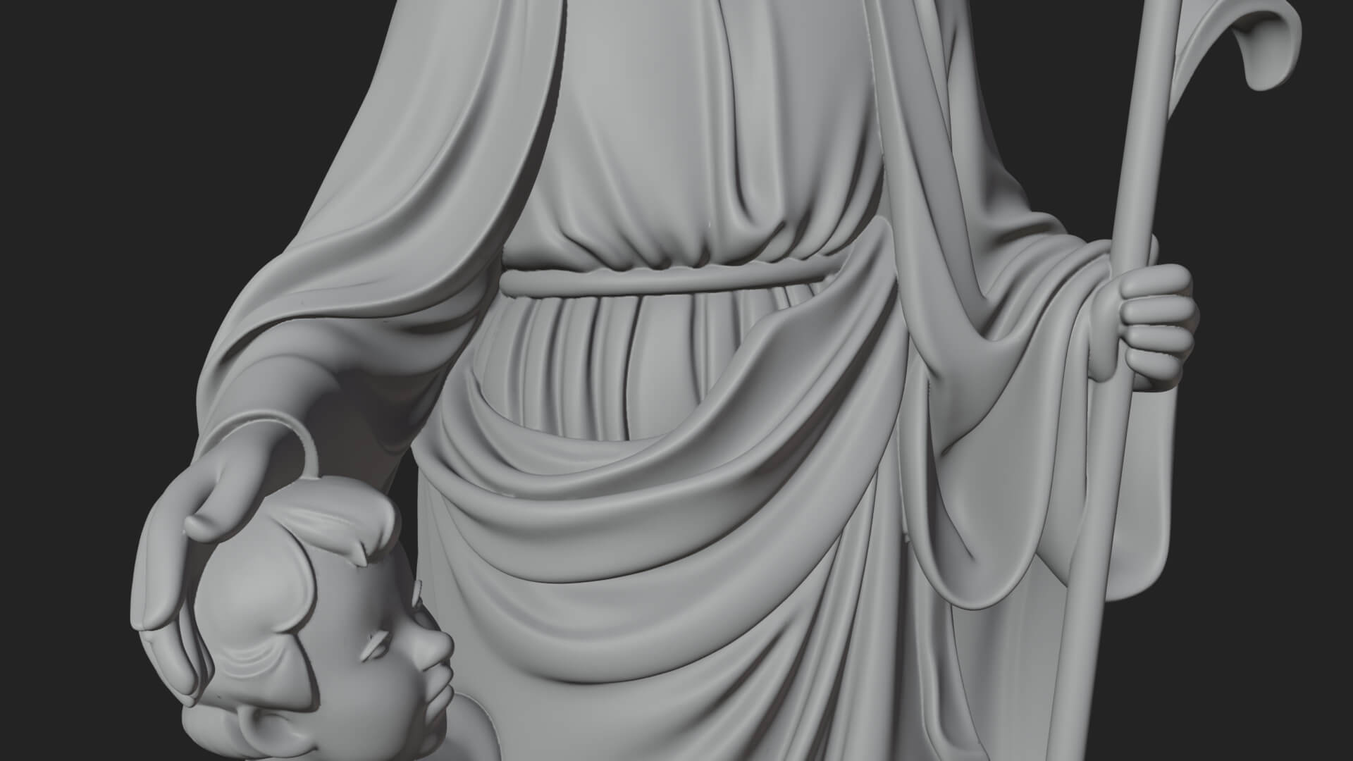 Saint Joseph with Child Statue Design 2 3D Print Model 3D Model