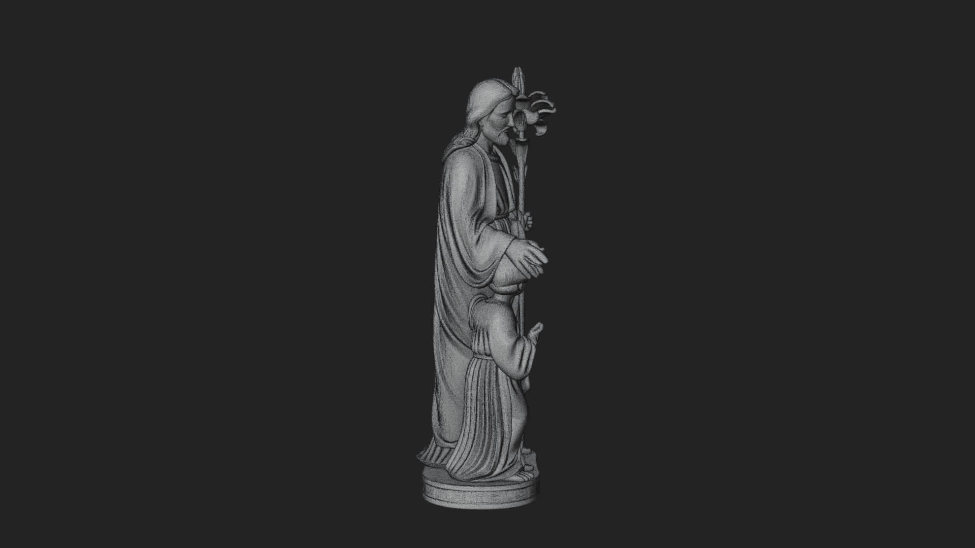 Saint Joseph with Child Statue Design 2 3D Print Model 3D Model