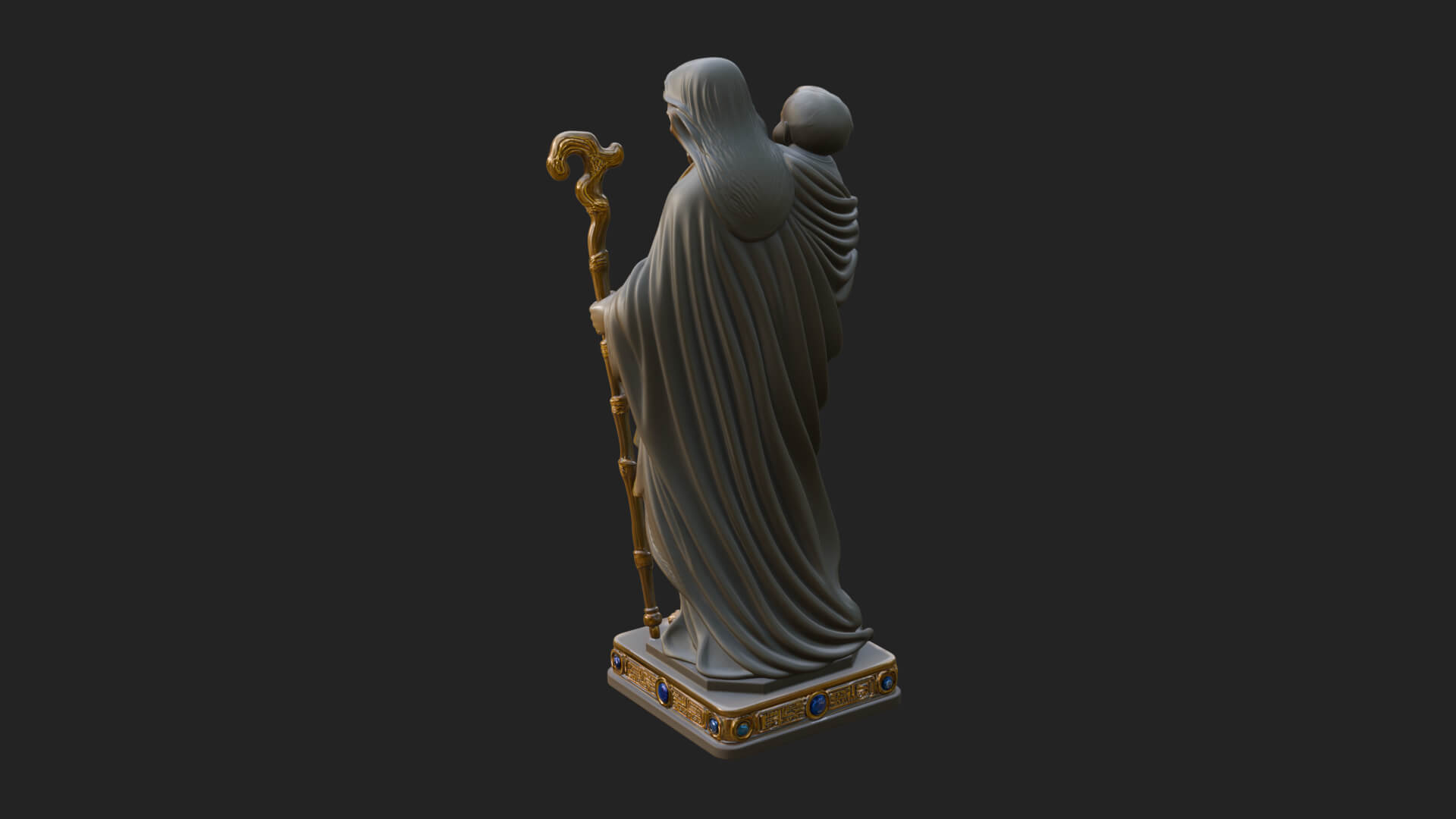 Saint Joseph with Child Statue Design 3 3D Print Model 3D Model