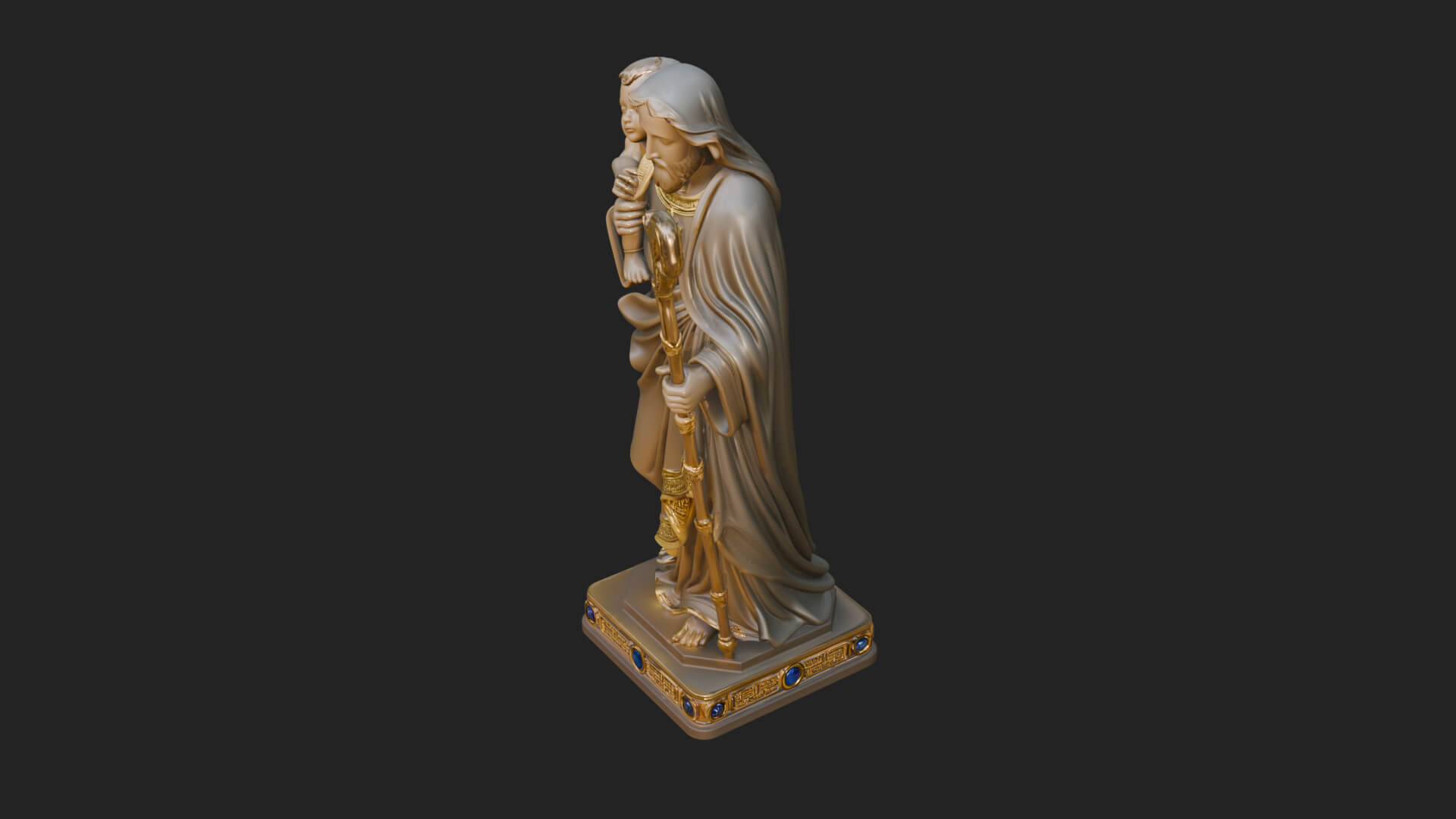 Saint Joseph with Child Statue Design 3 3D Print Model 3D Model