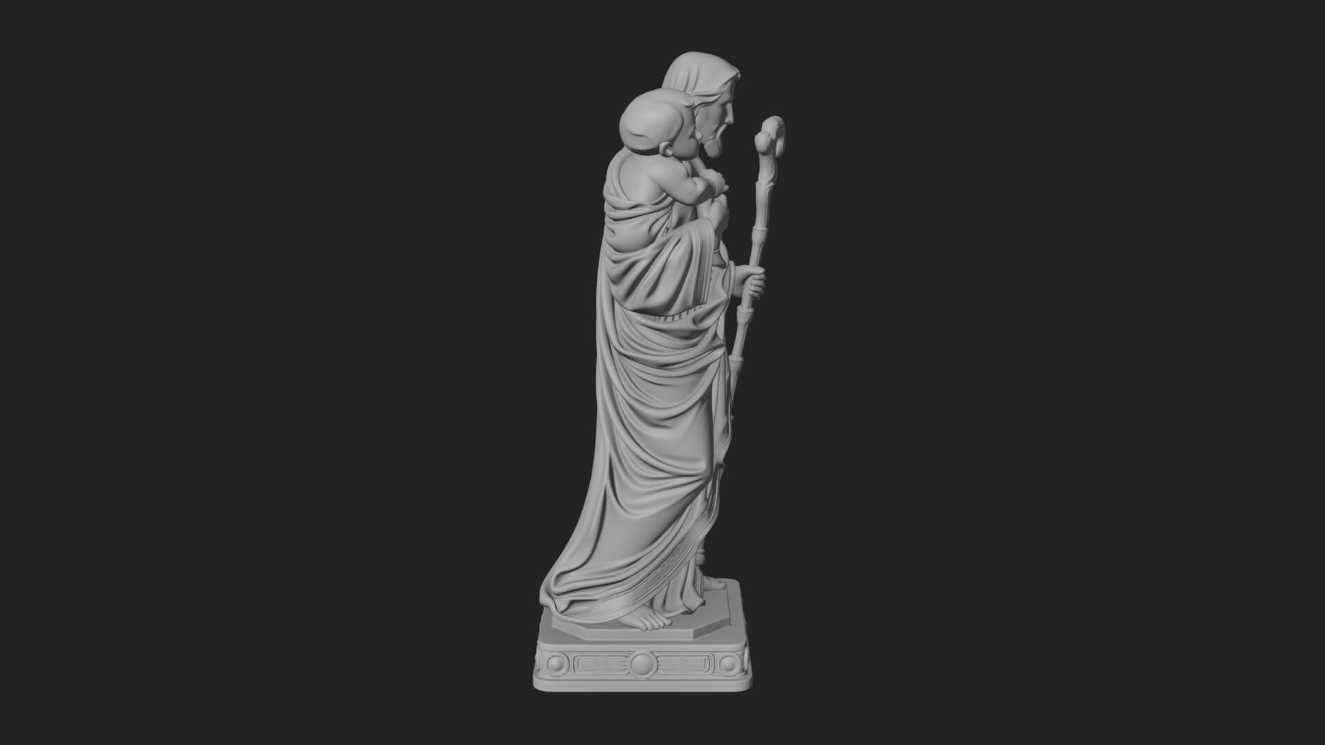 Saint Joseph with Child Statue Design 3 3D Print Model 3D Model