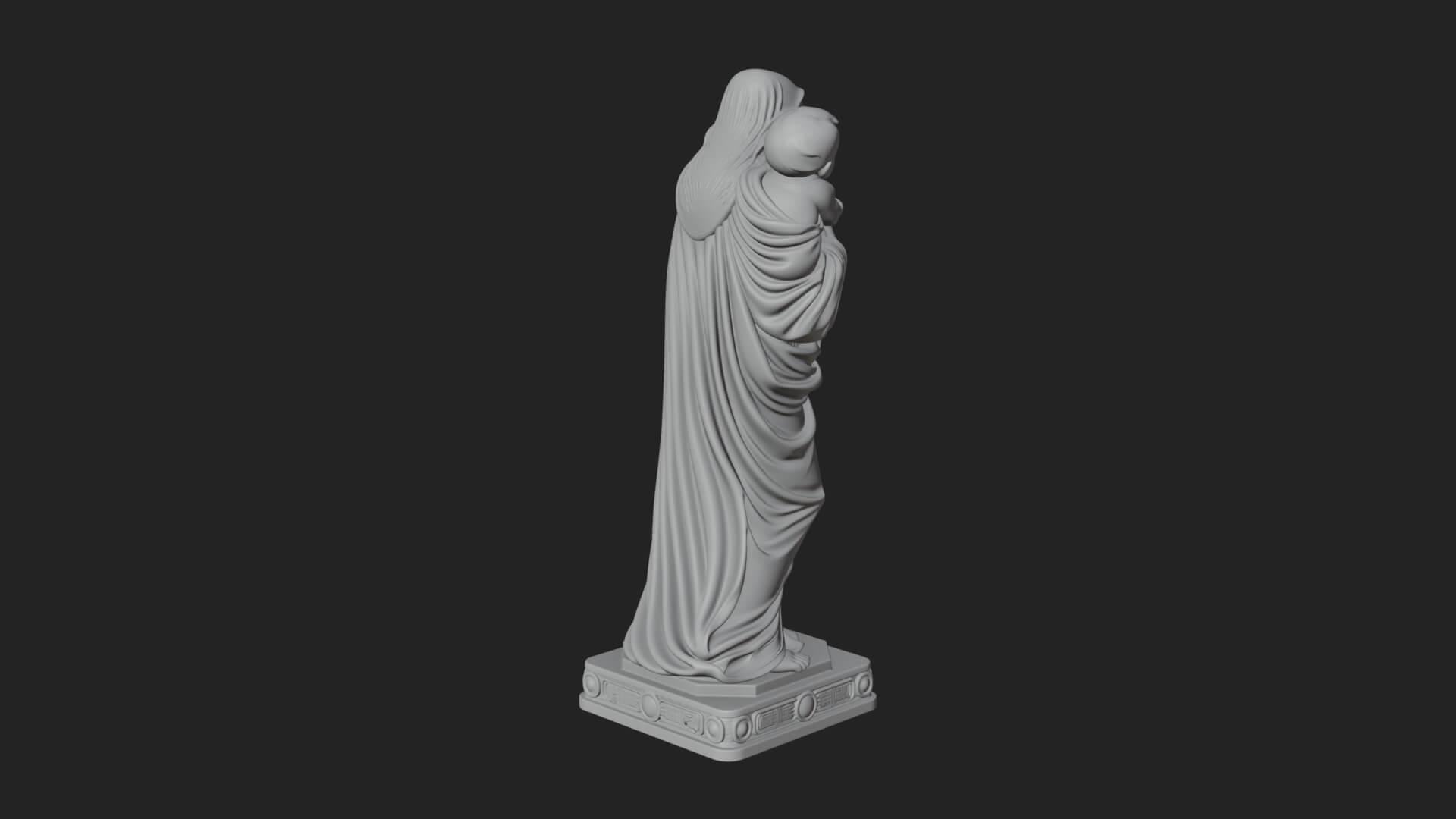Saint Joseph with Child Statue Design 3 3D Print Model 3D Model