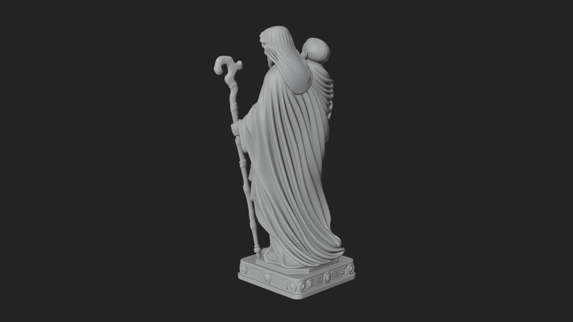 Saint Joseph with Child Statue Design 3 3D Print Model 3D Model